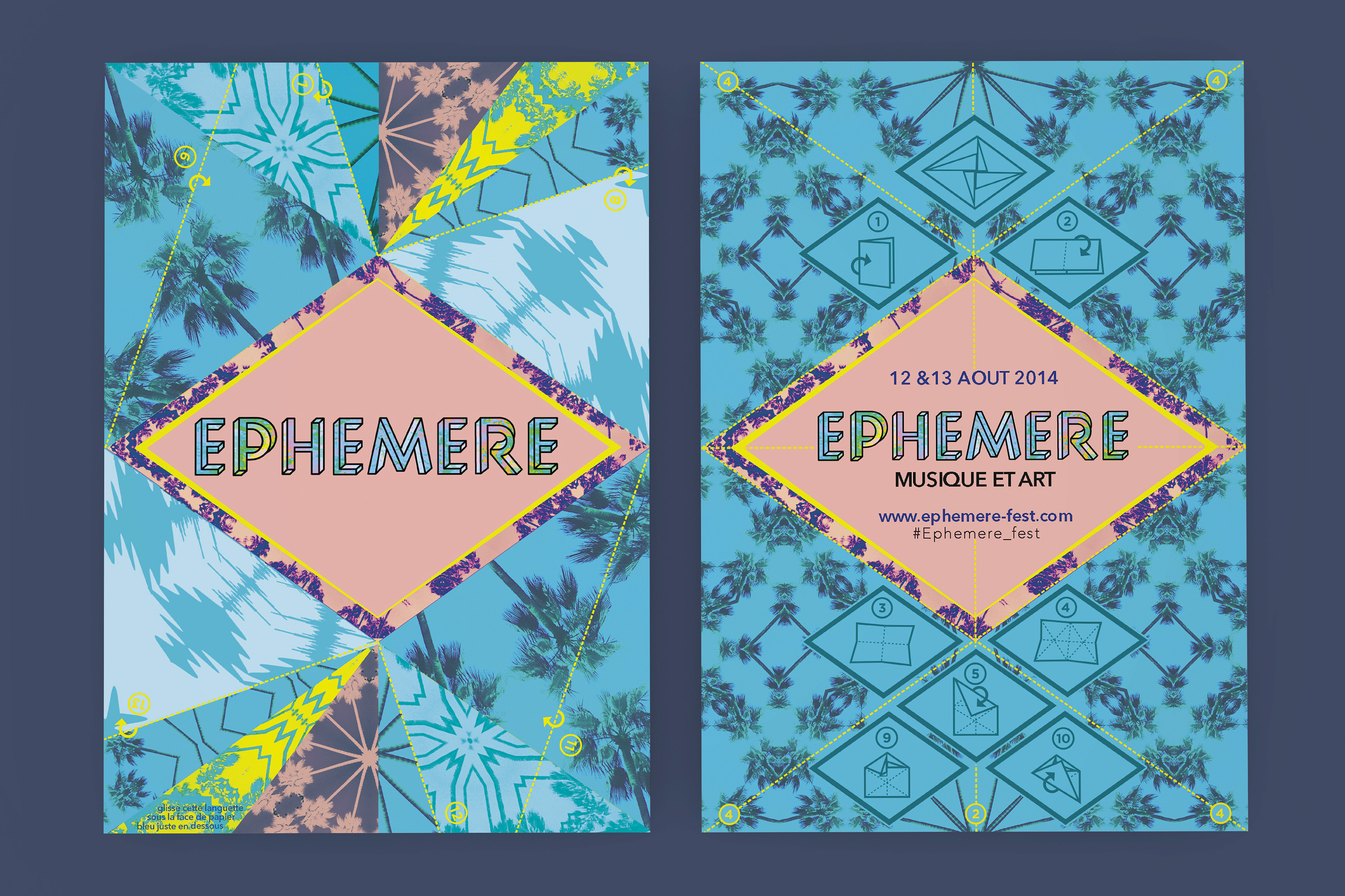 Flyer origami pour le Festival Ephemere