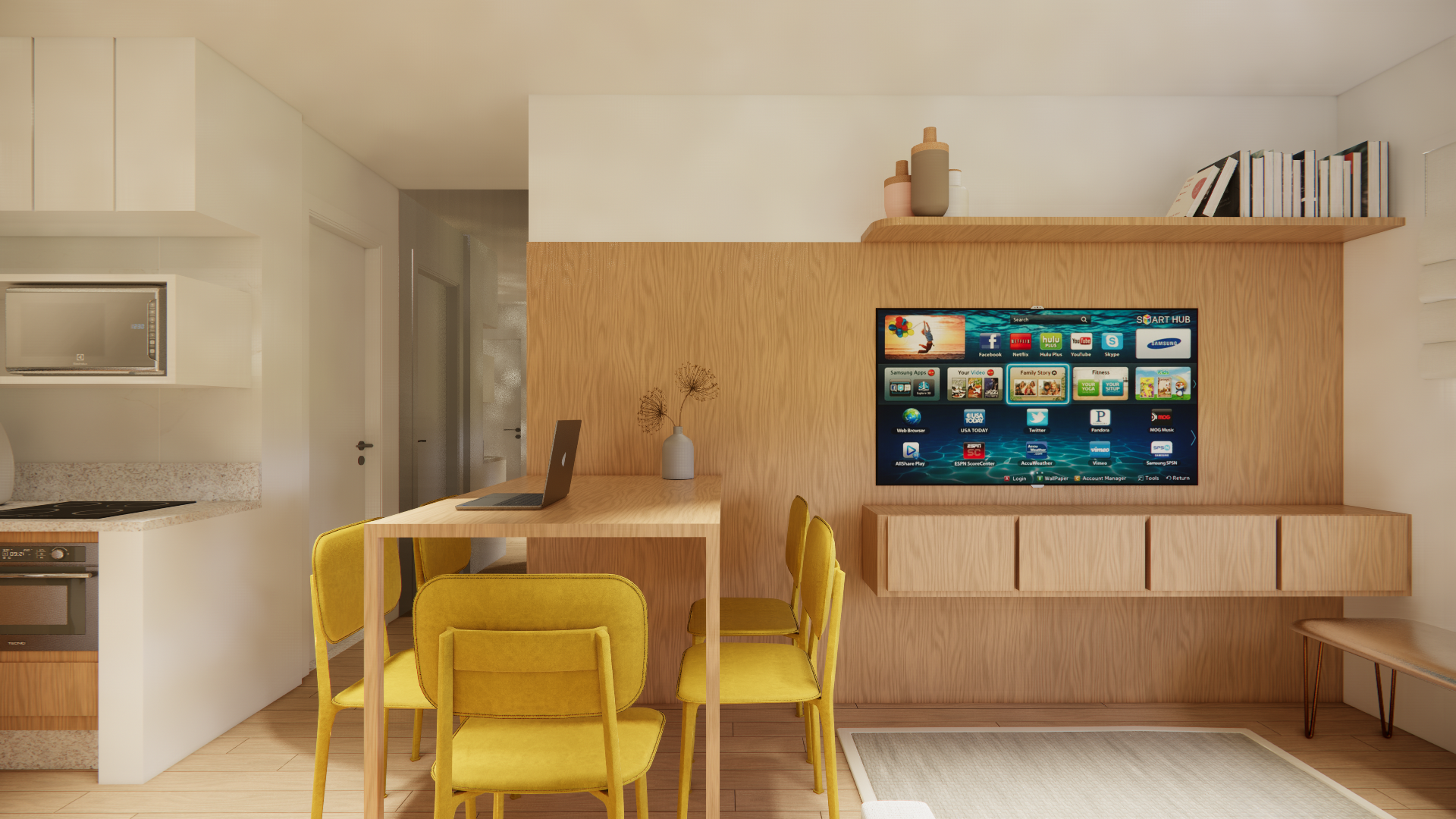 Popping Arquitetura - cozinha aberta integrada sala investimento residencial