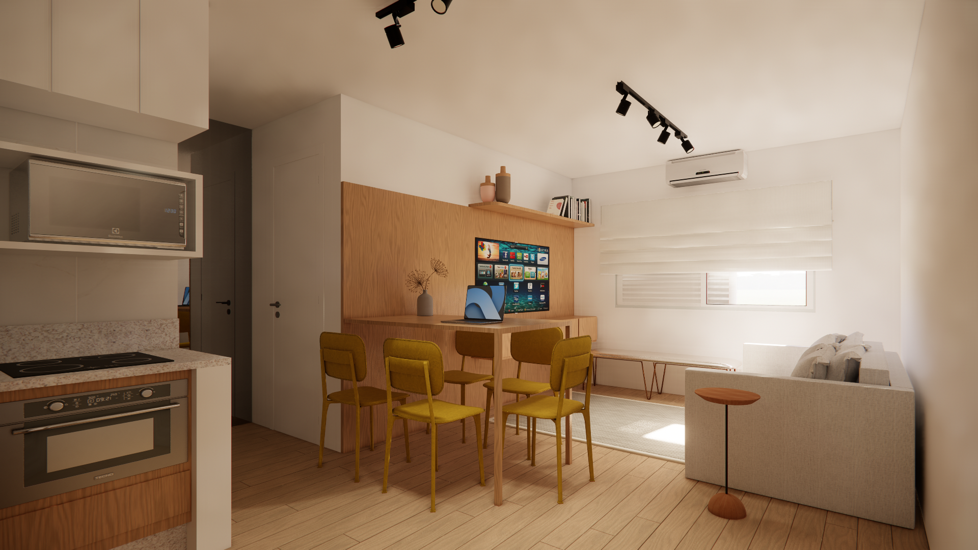 Popping Arquitetura - cozinha aberta integrada sala investimento residencial