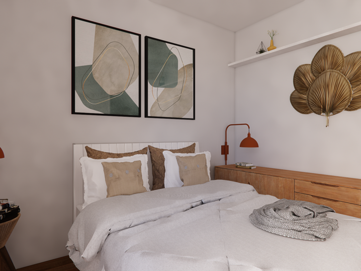 Popping Arquitetura - quarto casal residencial