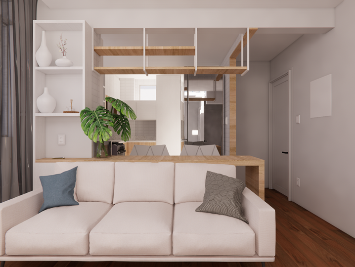 Popping Arquitetura - cozinha aberta integrada residencial