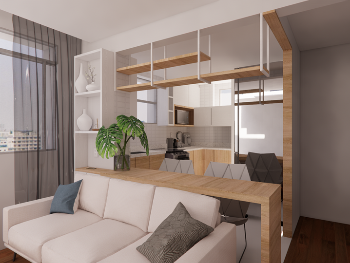 Popping Arquitetura - cozinha aberta integrada residencial