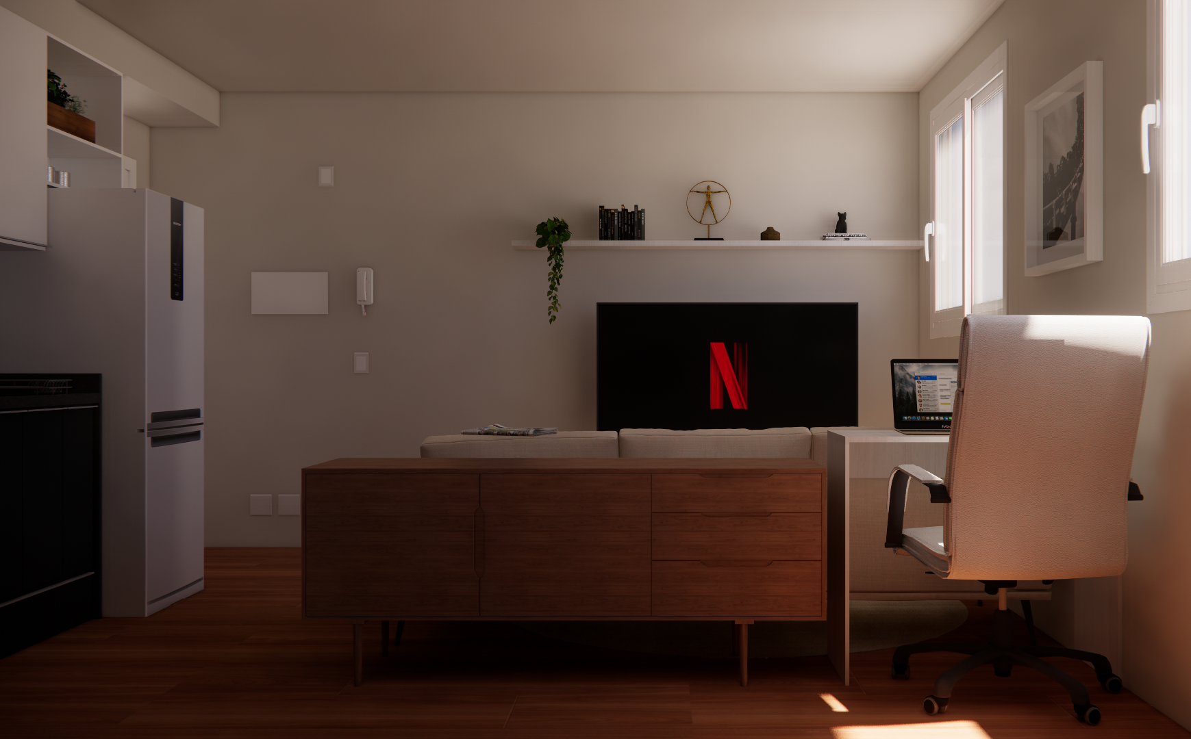 Popping Arquitetura - cozinha aberta integrada sala residencial