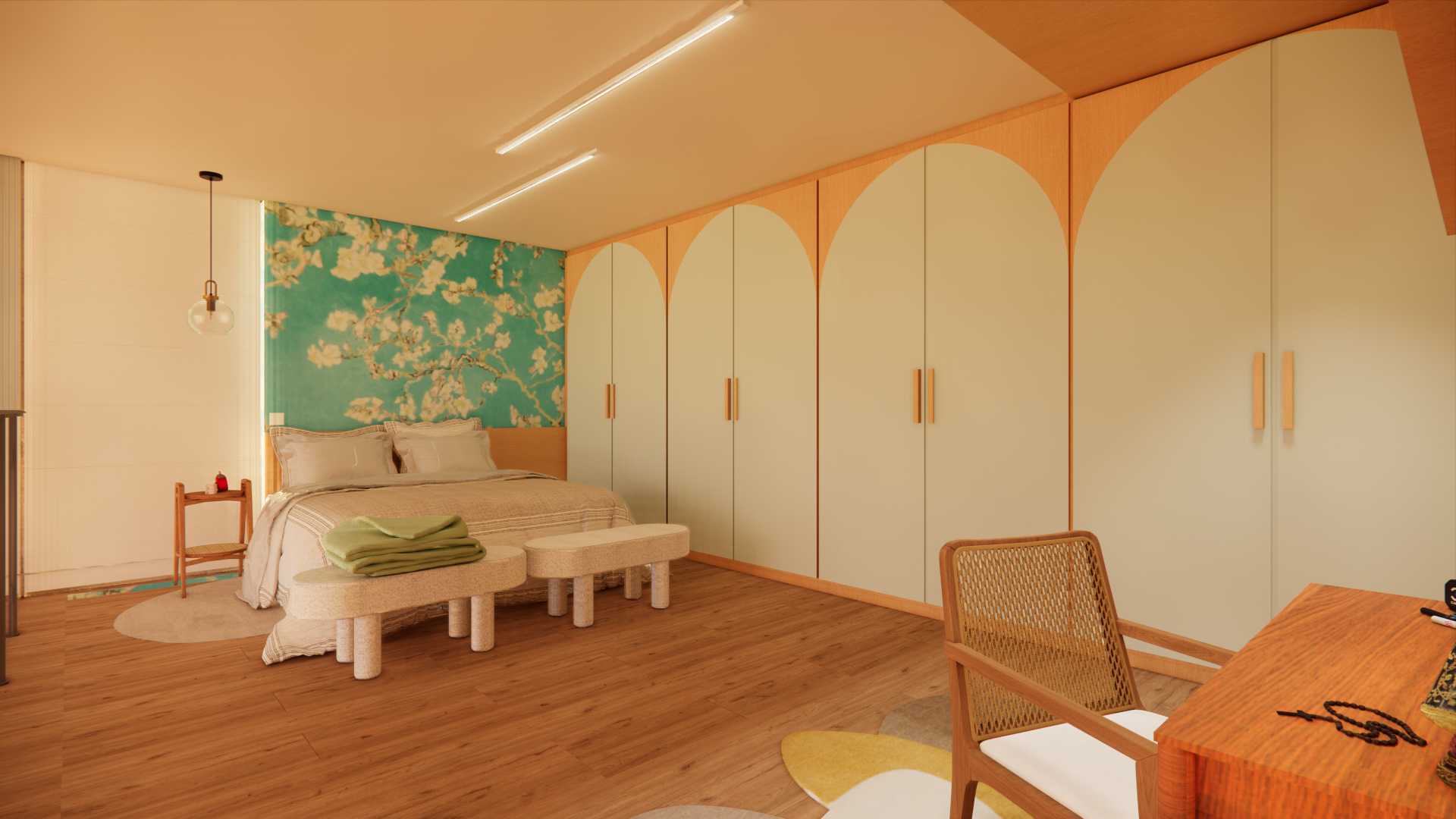 Popping Arquitetura - quarto casal office maximalista residencial