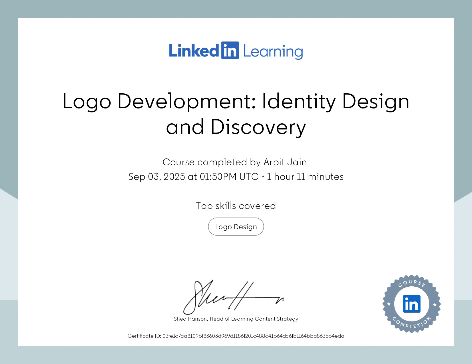 Identity Design Development Certificate for Arpit Jain brand strategy package include 2025, brand design process for agencies and personal brands, scalable social media templates for teams, maintain brand consistency across Instagram LinkedIn YouTube, cohesive brand storytelling through social content, brand design experts in New York, London, San Francisco, Toronto, Sydney, Berlin, Bangalore, Singapore