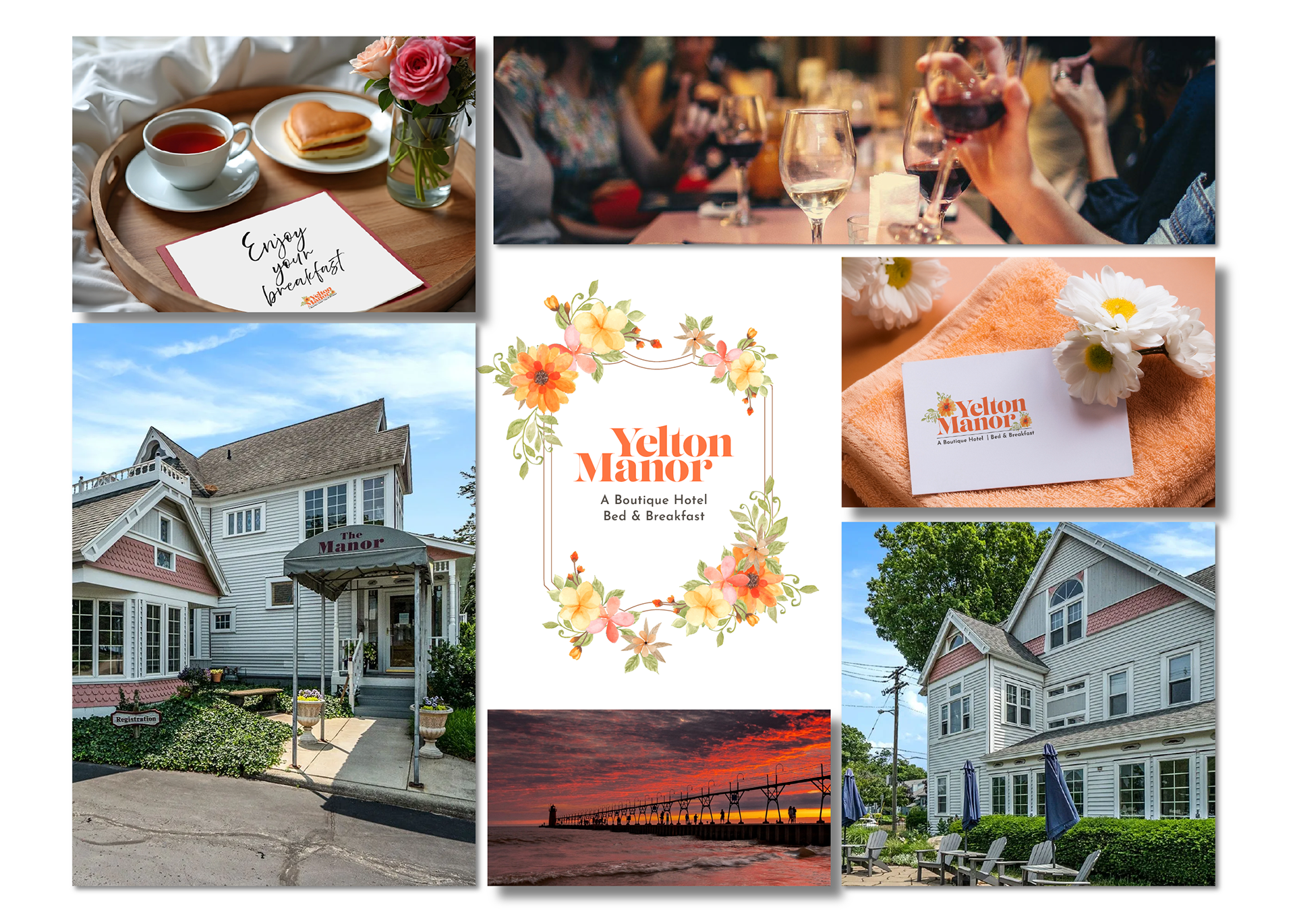 Yelton Manor visual identity board, professional brand logo in Michigan, USA, Europe, Australia, Netherlands