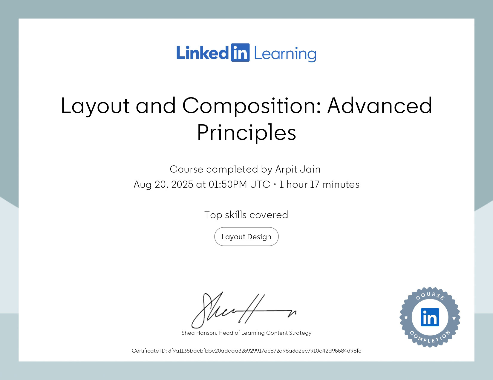 Advanced Layout and Composition Principles and Techniques Certificate for Arpit Jain brand strategy package include 2025, brand design process for agencies and personal brands, scalable social media templates for teams, maintain brand consistency across Instagram LinkedIn YouTube, cohesive brand storytelling through social content, brand design experts in New York, London, San Francisco, Toronto, Sydney, Berlin, Bangalore, Singapore