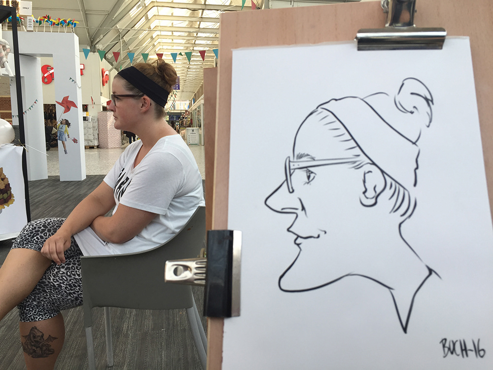 3 min. s/h live karikatur