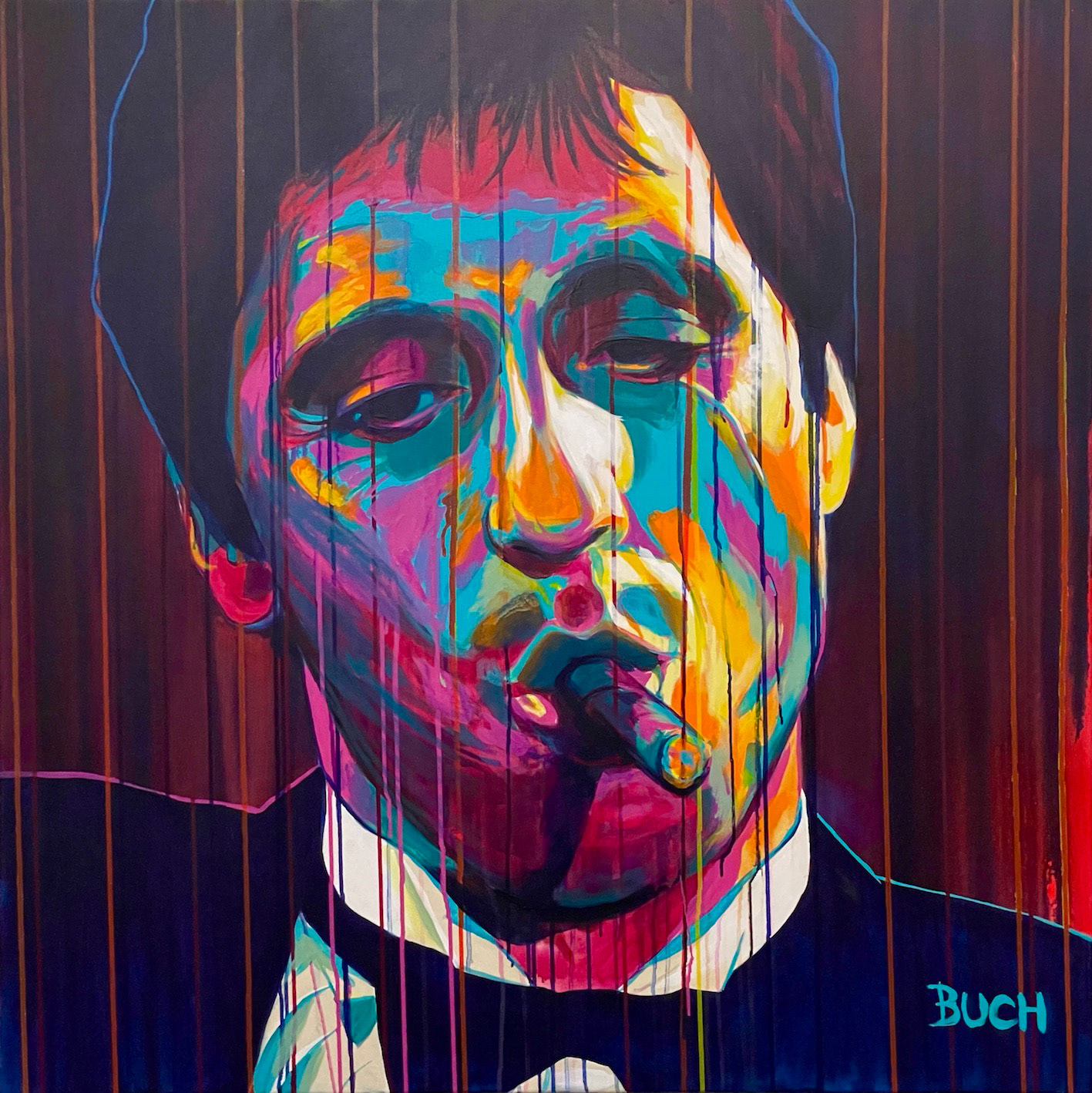 Solgt - Scarface 100 x 100 cm