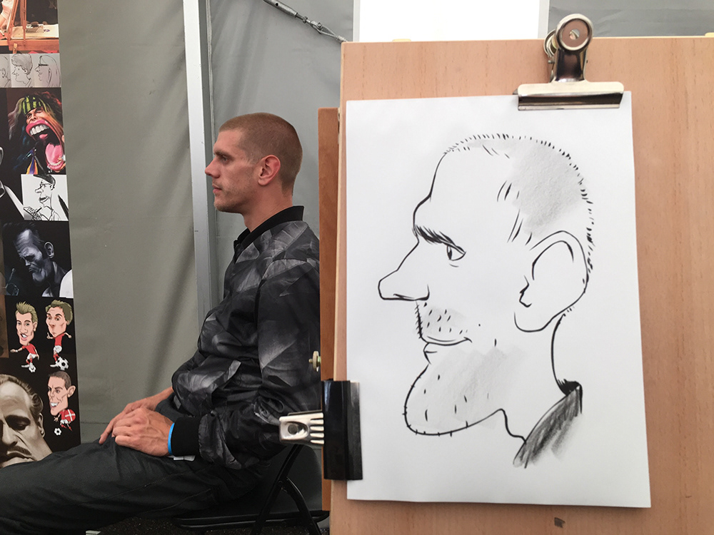 3 min. s/h live karikatur