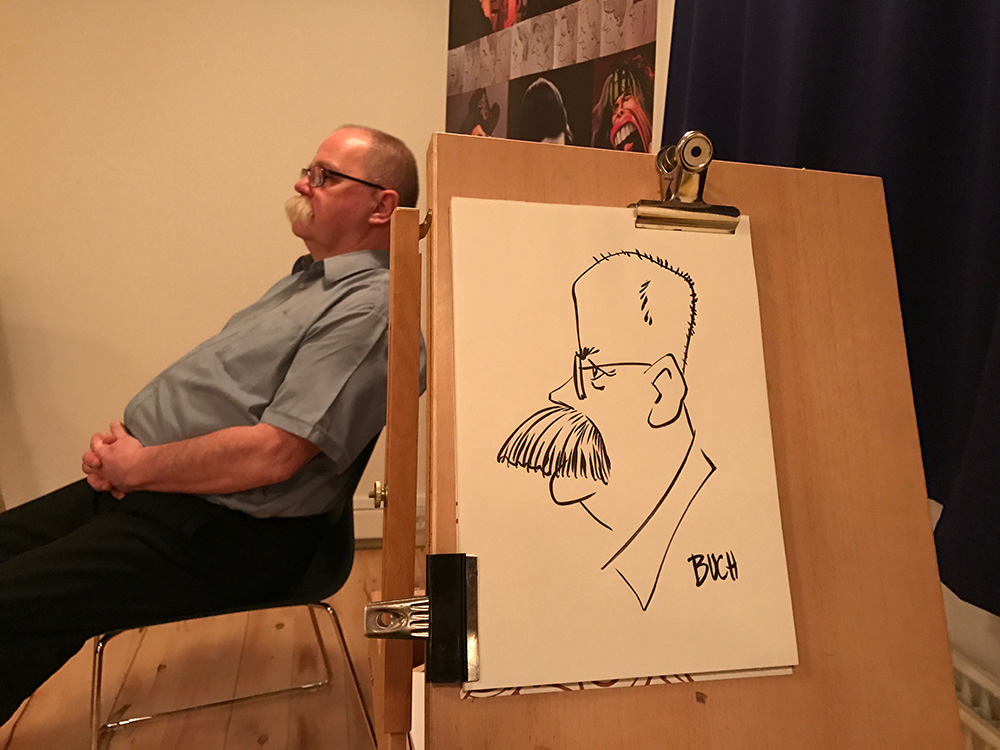 3 min. s/h live karikatur