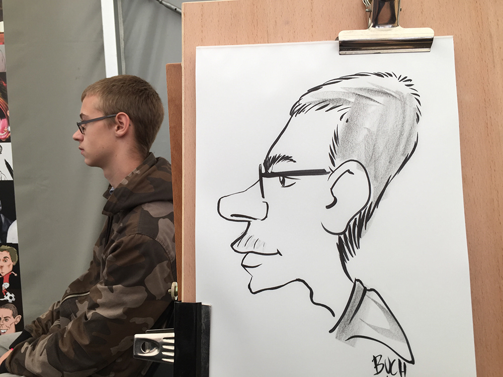 3 min. s/h live karikatur