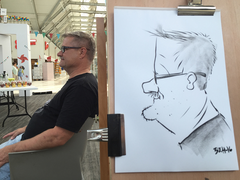 3 min. s/h live karikatur