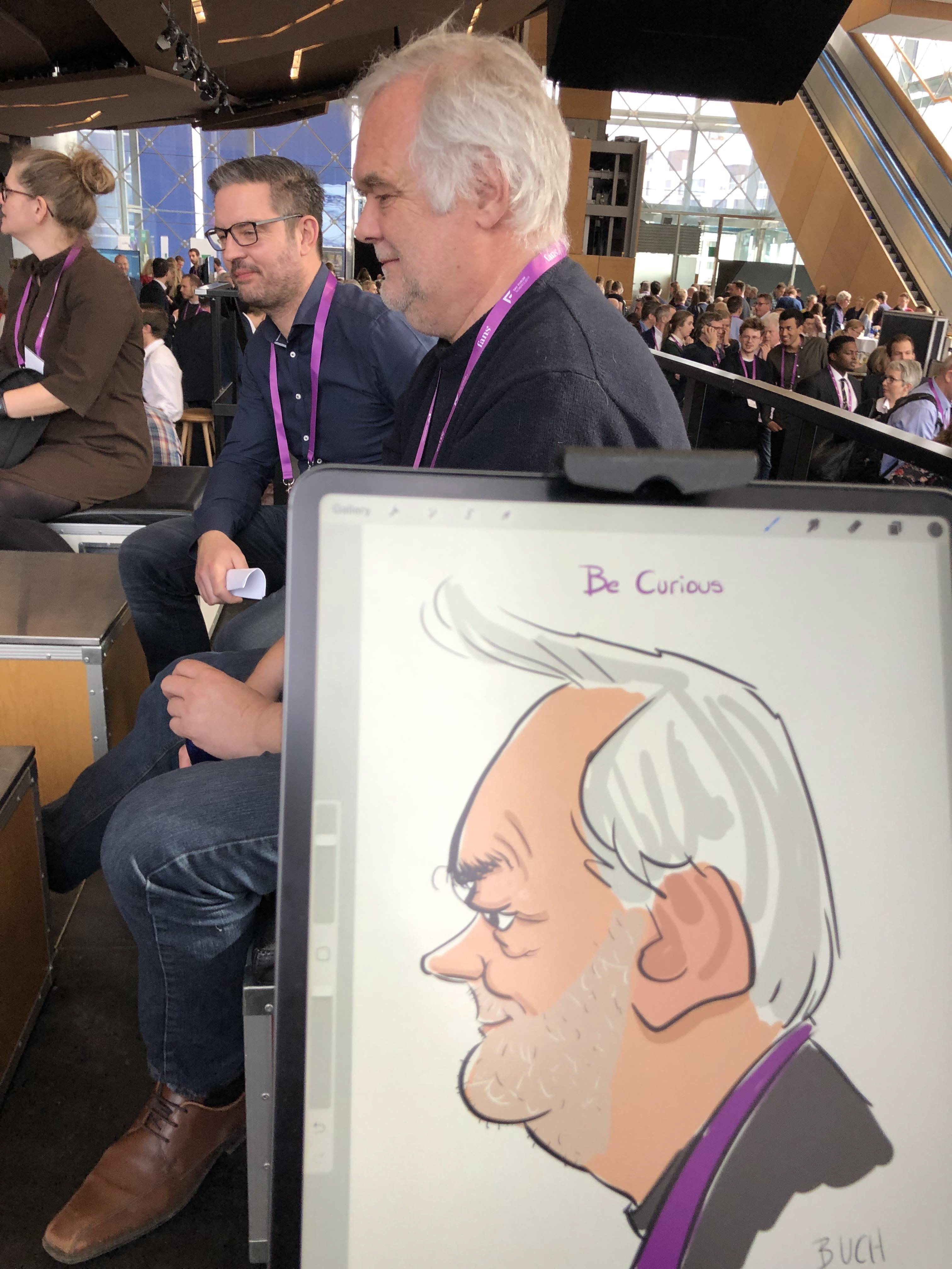 Live Karikatur på iPad til firma event.