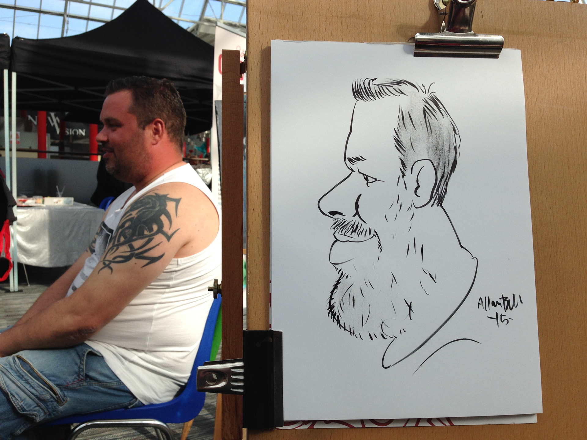3 min. s/h live karikatur