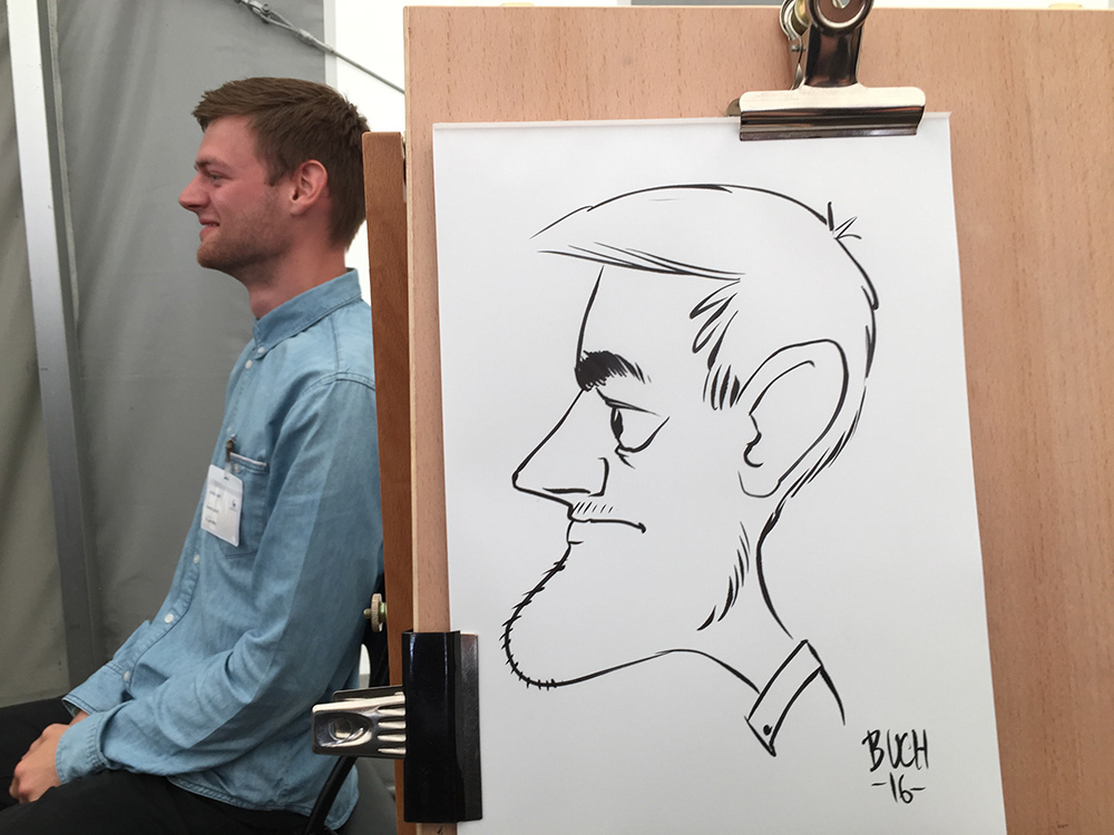 3 min. s/h live karikatur