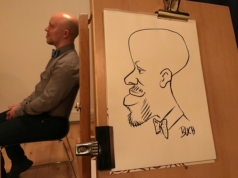 3 min. s/h live karikatur