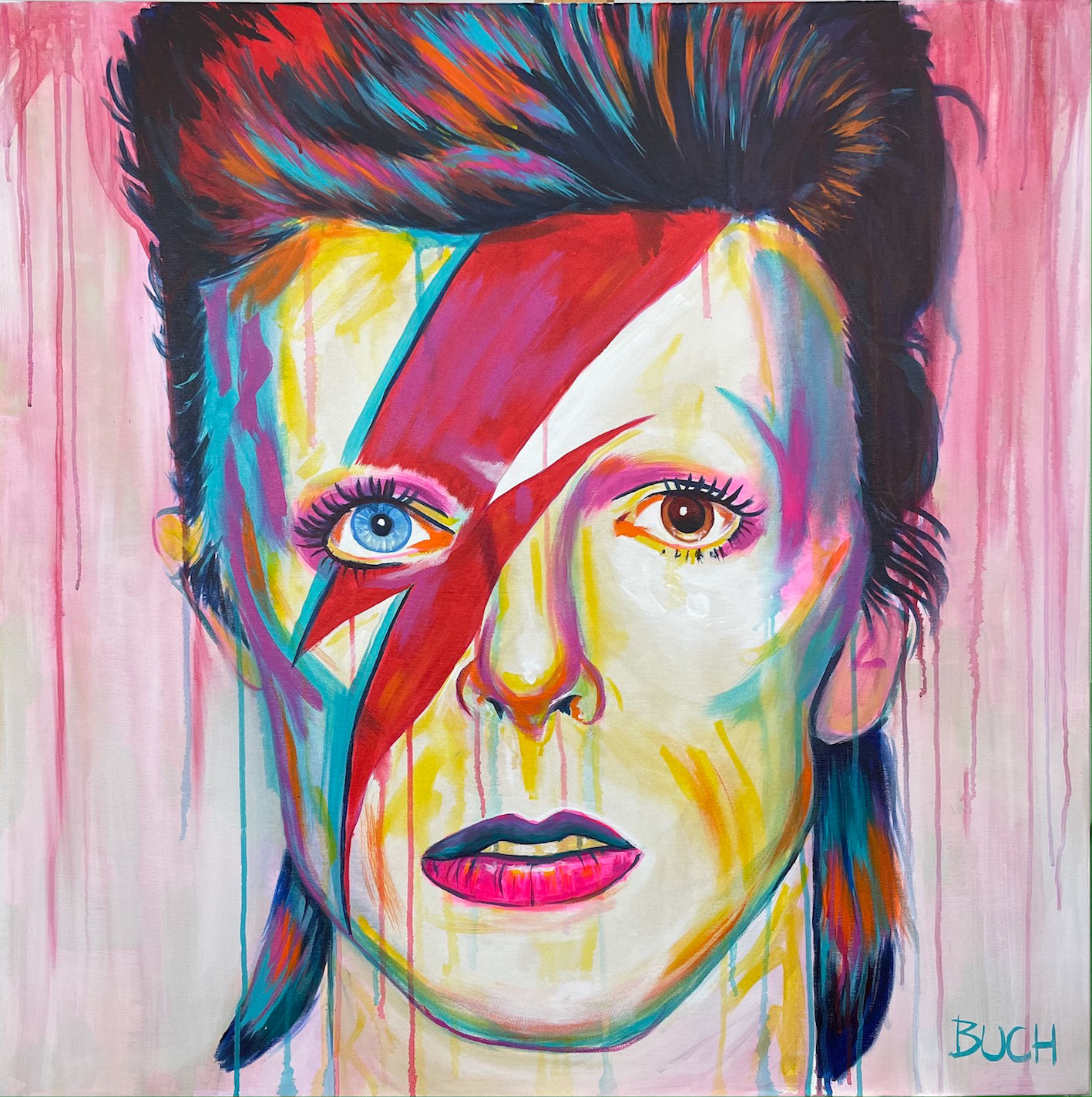 Solgt - Bowie 100 x 100 cm