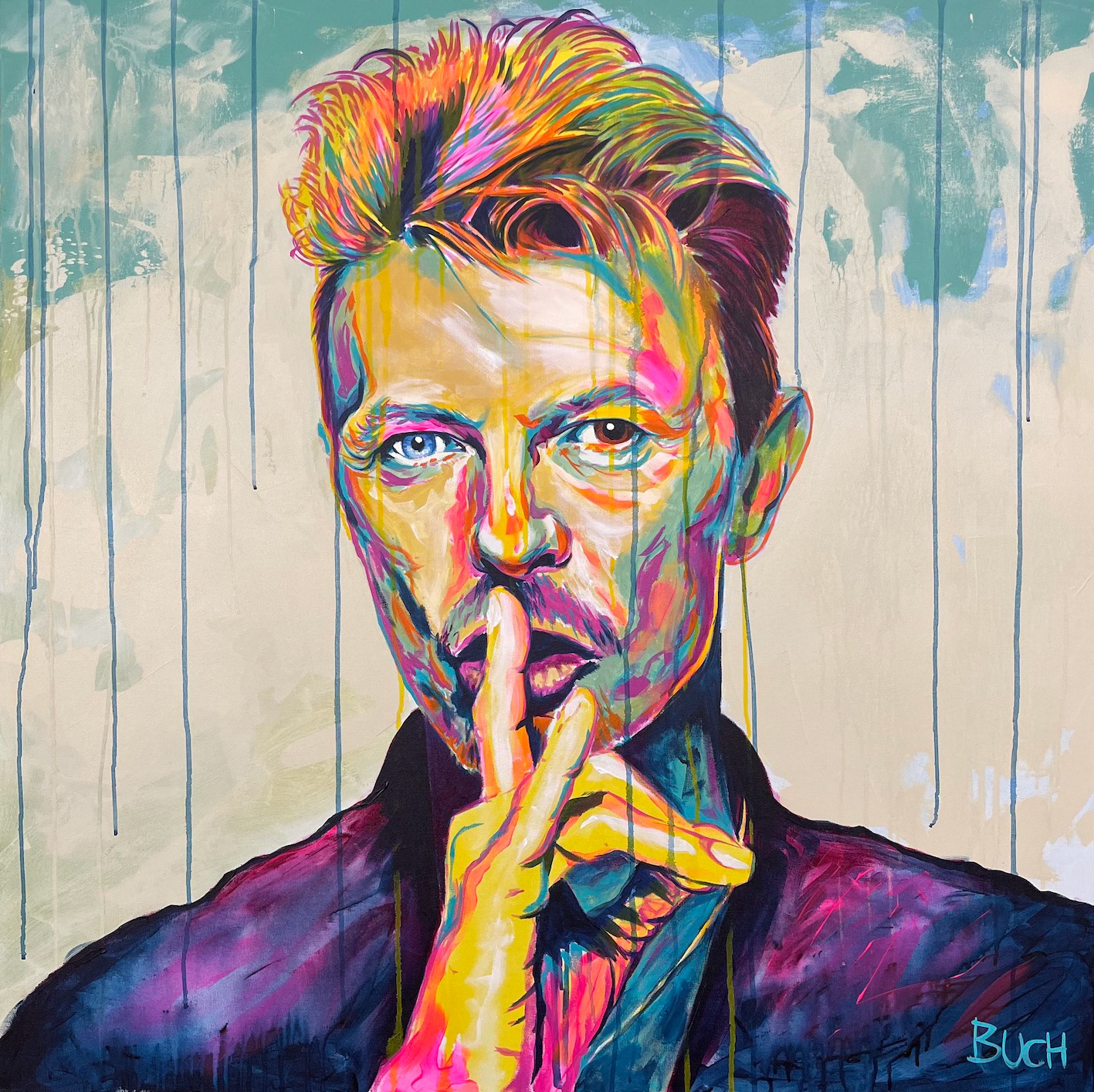 Solgt - Bowie 100 x 100 cm