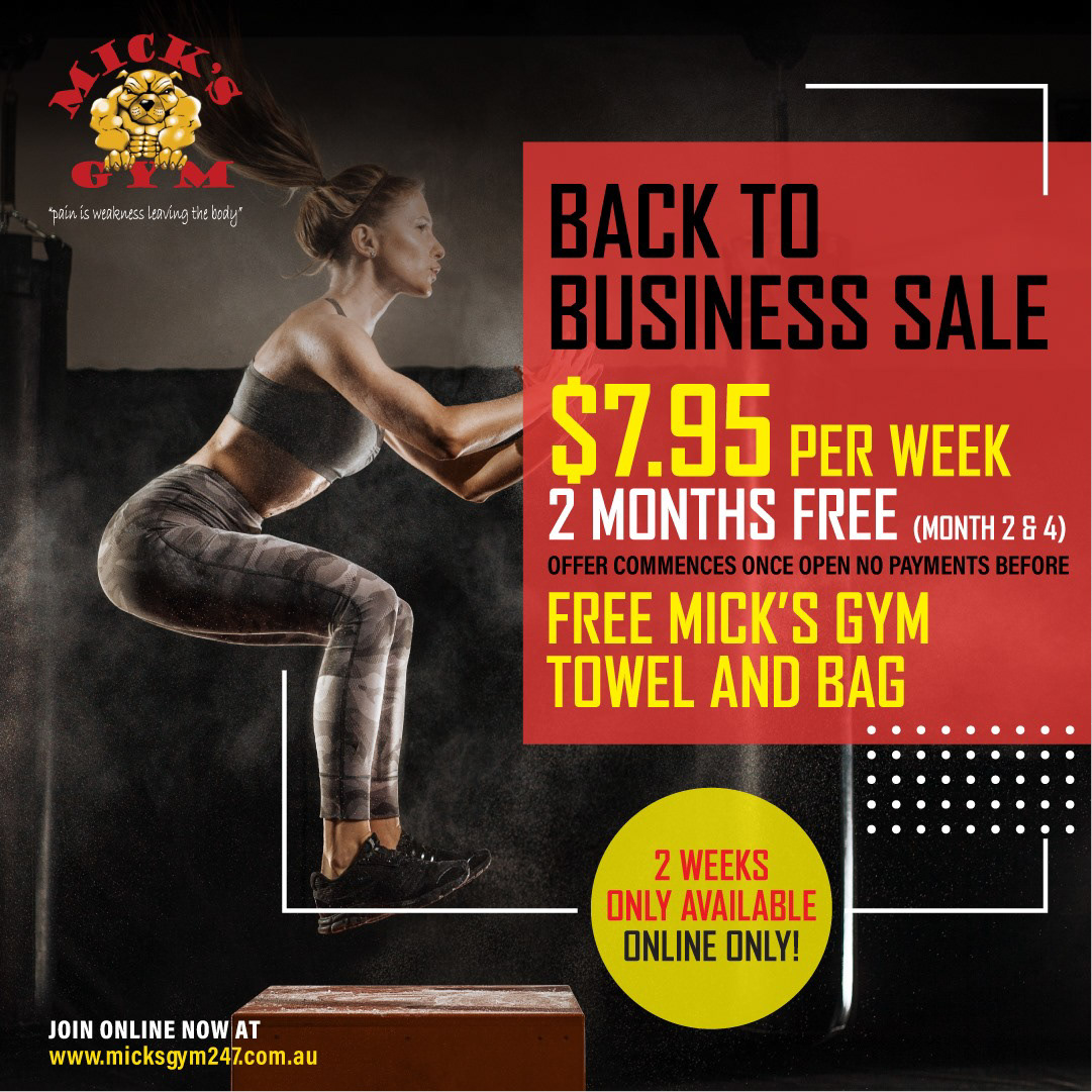 Mick's Gym Center Social Media Post