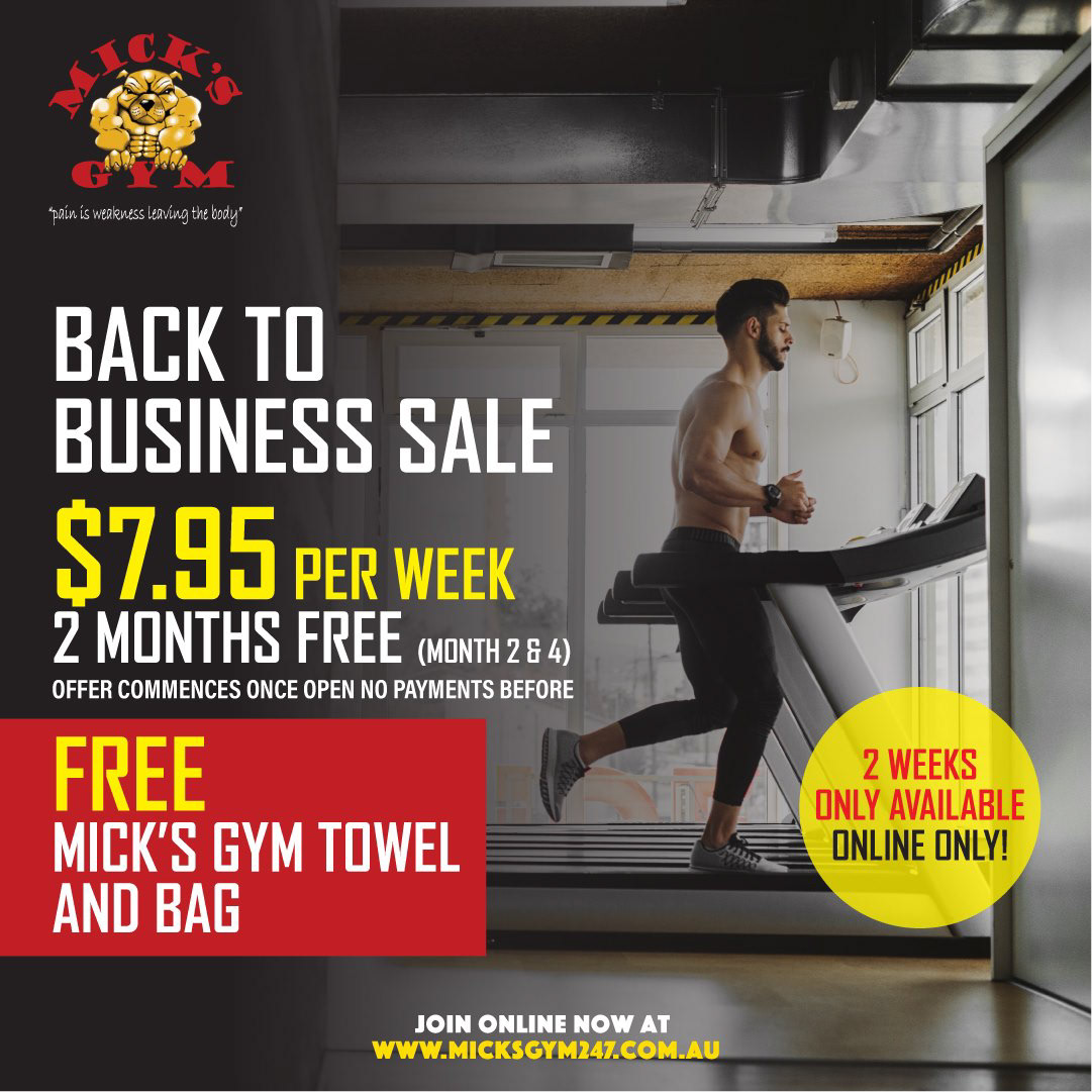 Mick's Gym Center Social Media Post