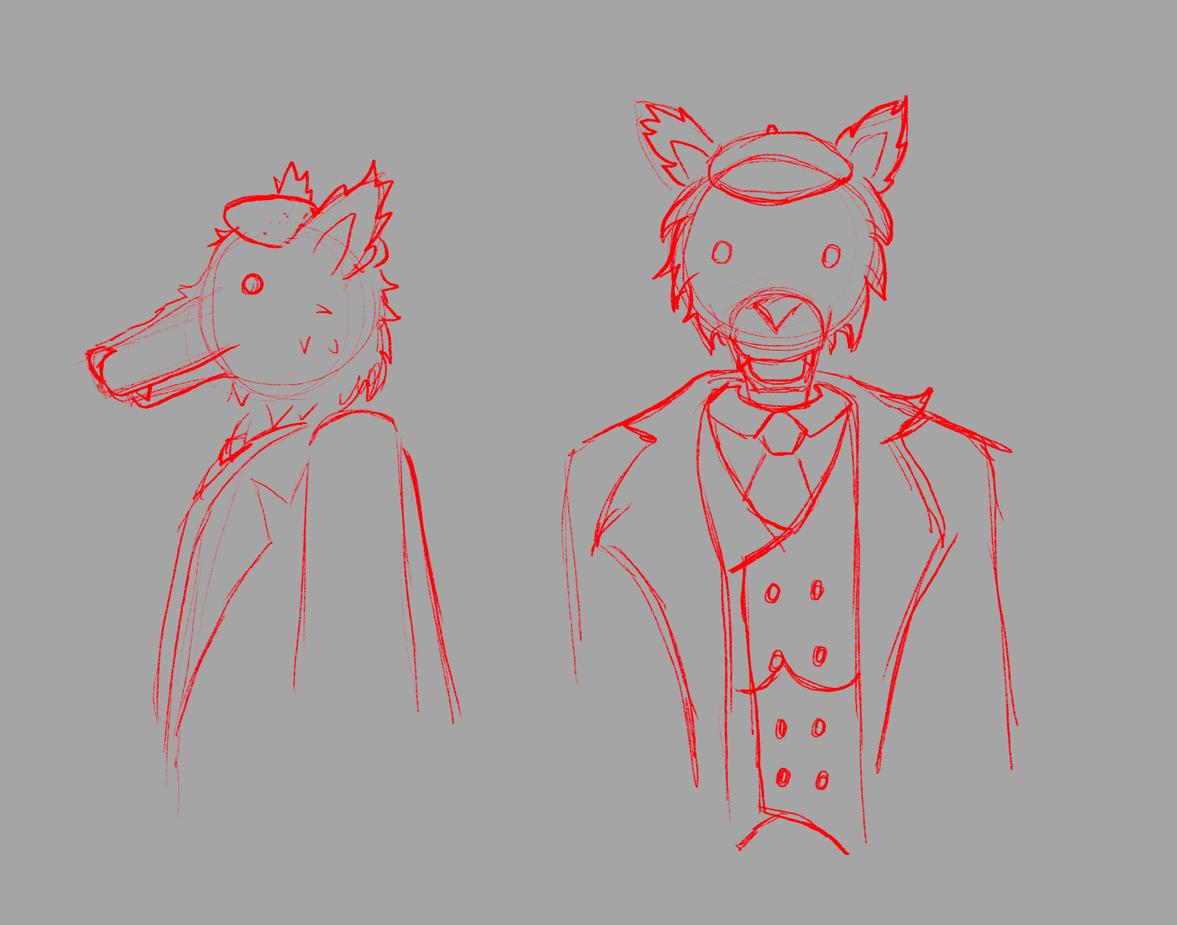 Wolf Front and Profile View