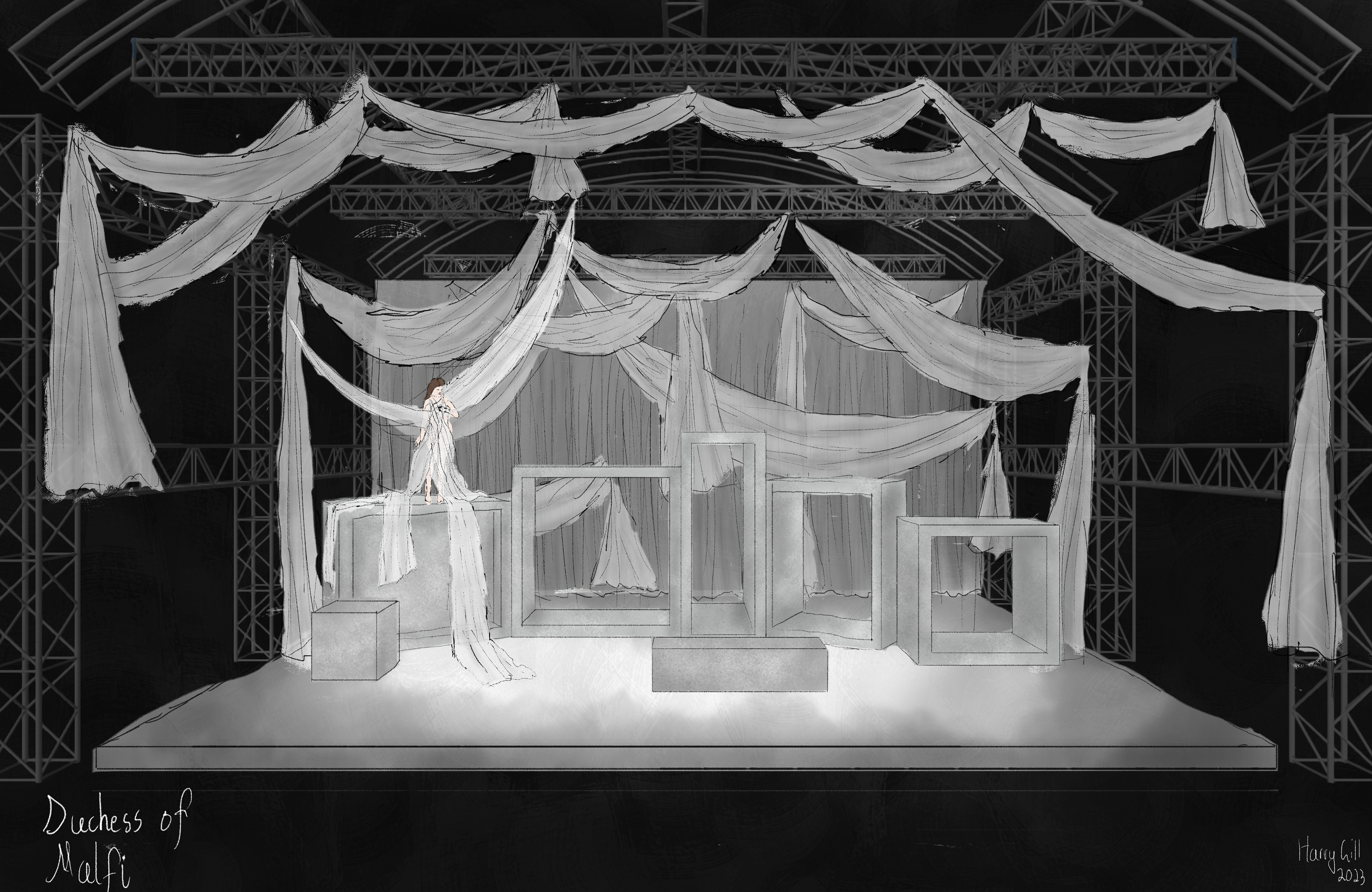 set design render by Harry Gill