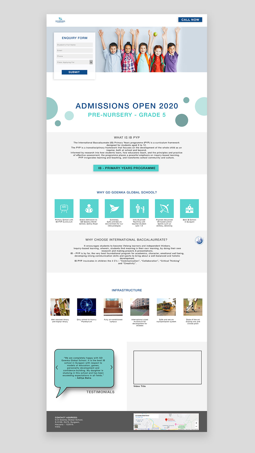 GD Goenka Landing Page