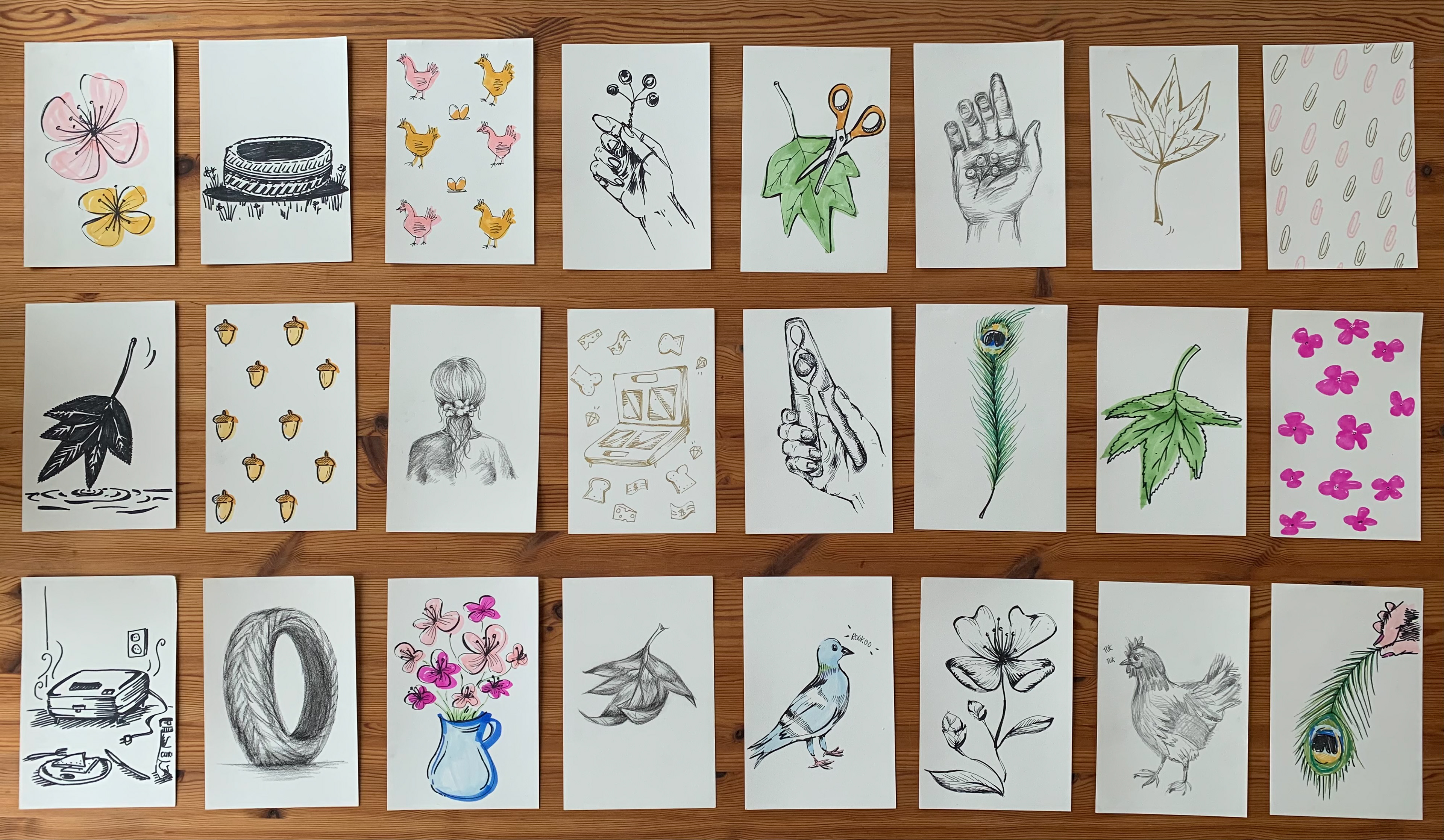 24 tekeningen n.a.v. een 'wandeling'