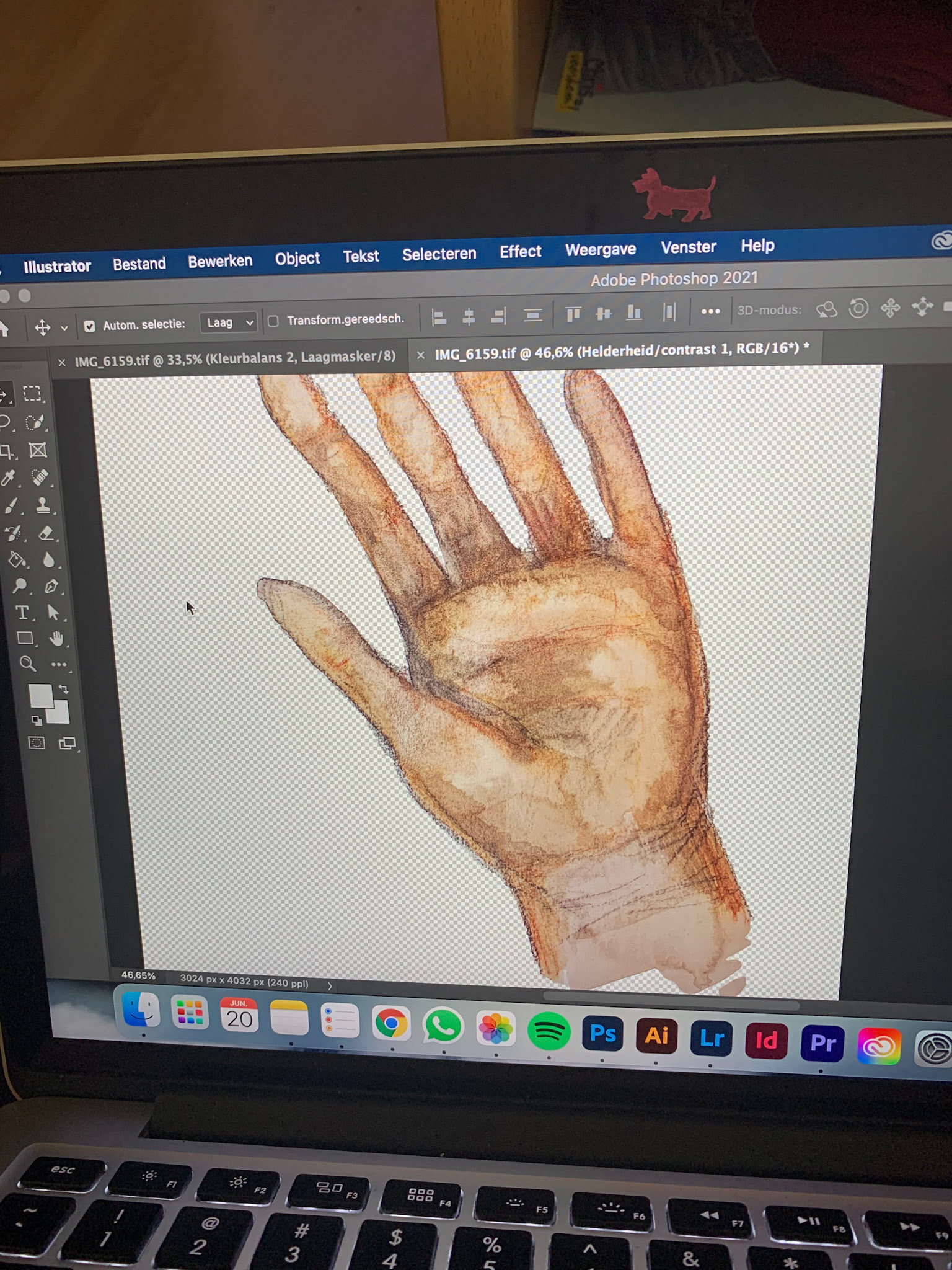Proef hand in Photoshop