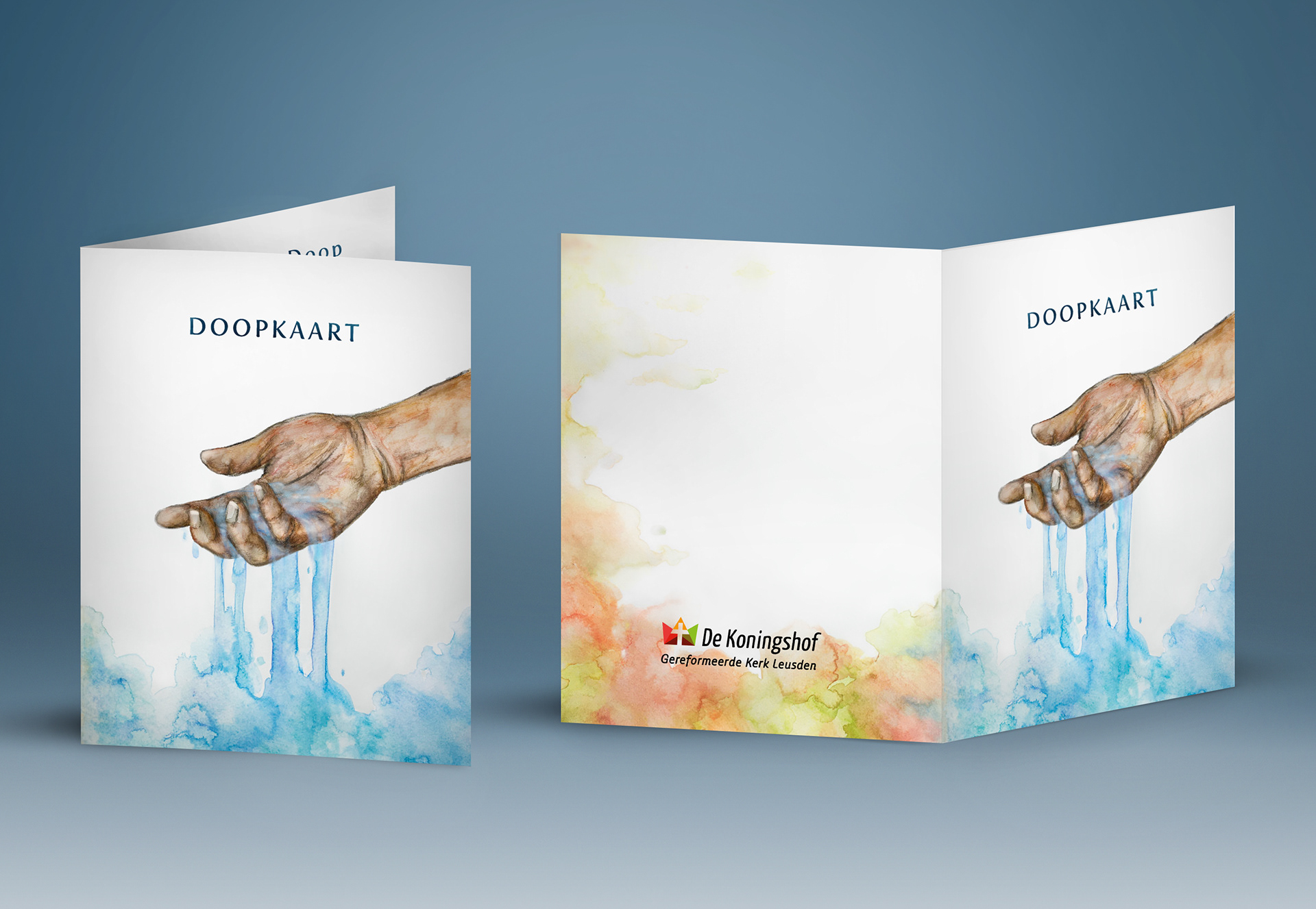 Doopkaart waterverf - digitaal