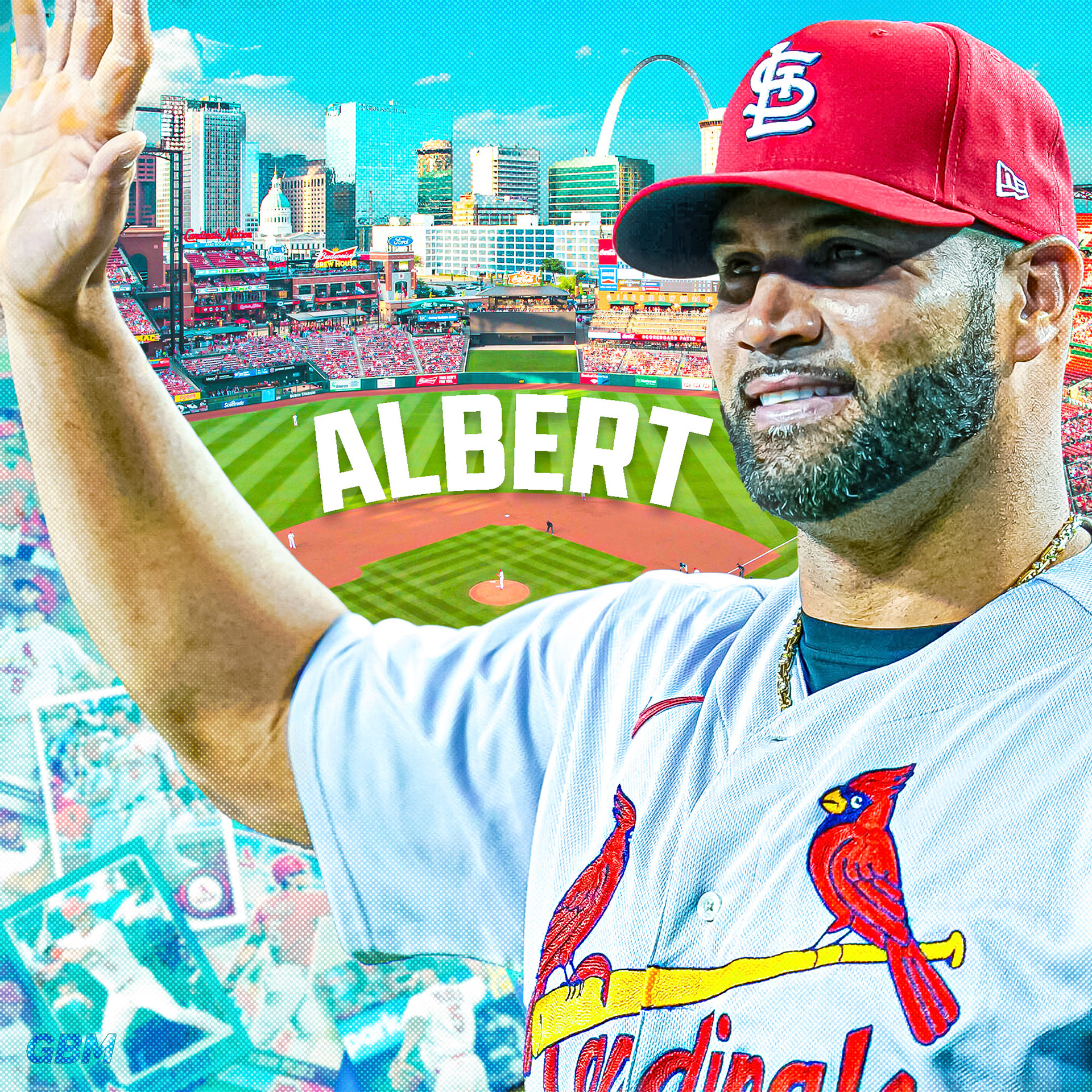 Albert Pujols retirement graphic made for the @dailyalbertpujols Instagram account