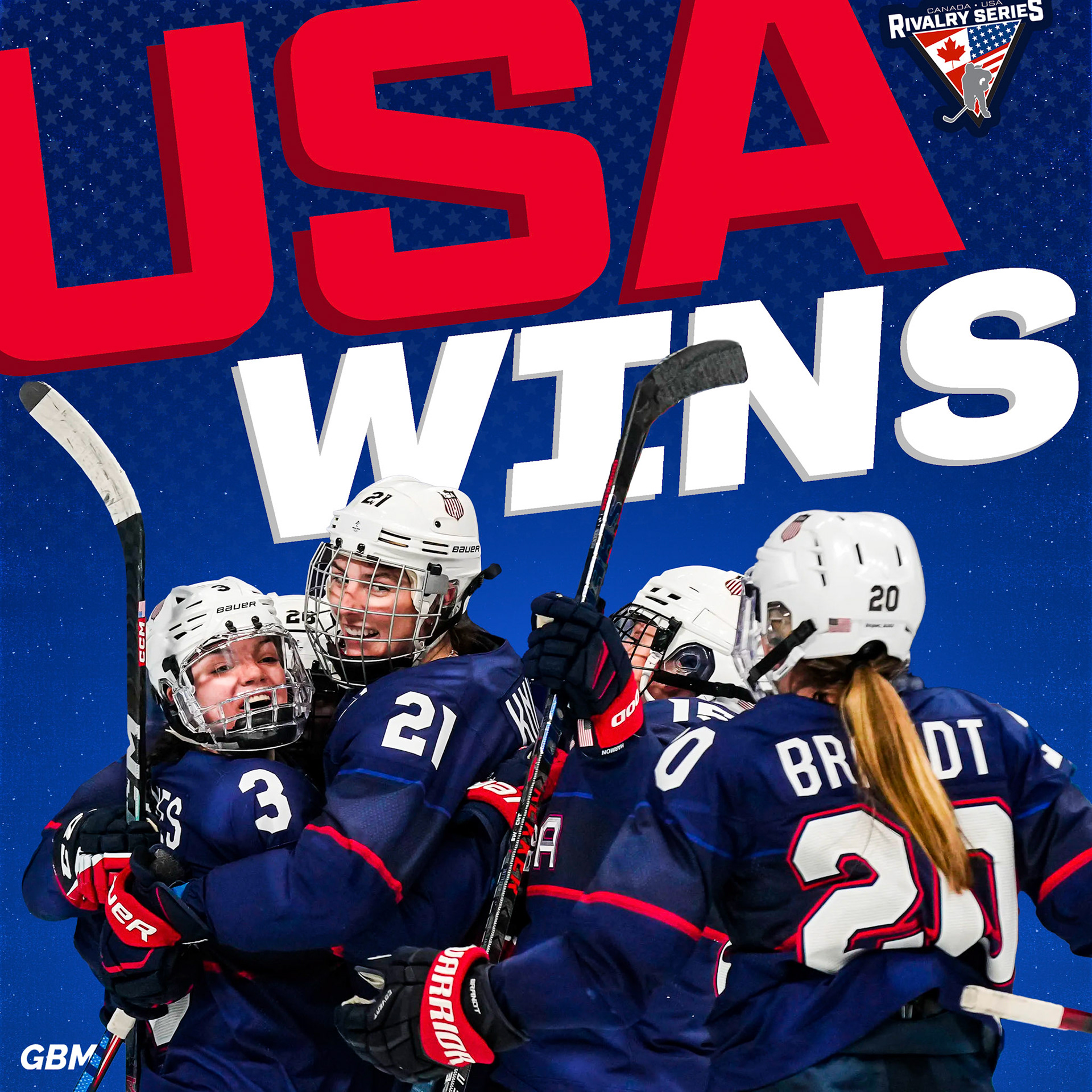 Graphic made about the USA Women's Hockey team winning the Rivalry Series vs Canada. Not published due to the results.