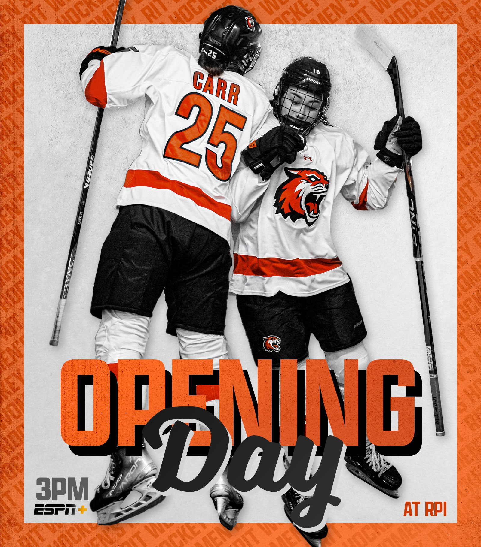 Graphic about RIT Women's Hockey first game of the season