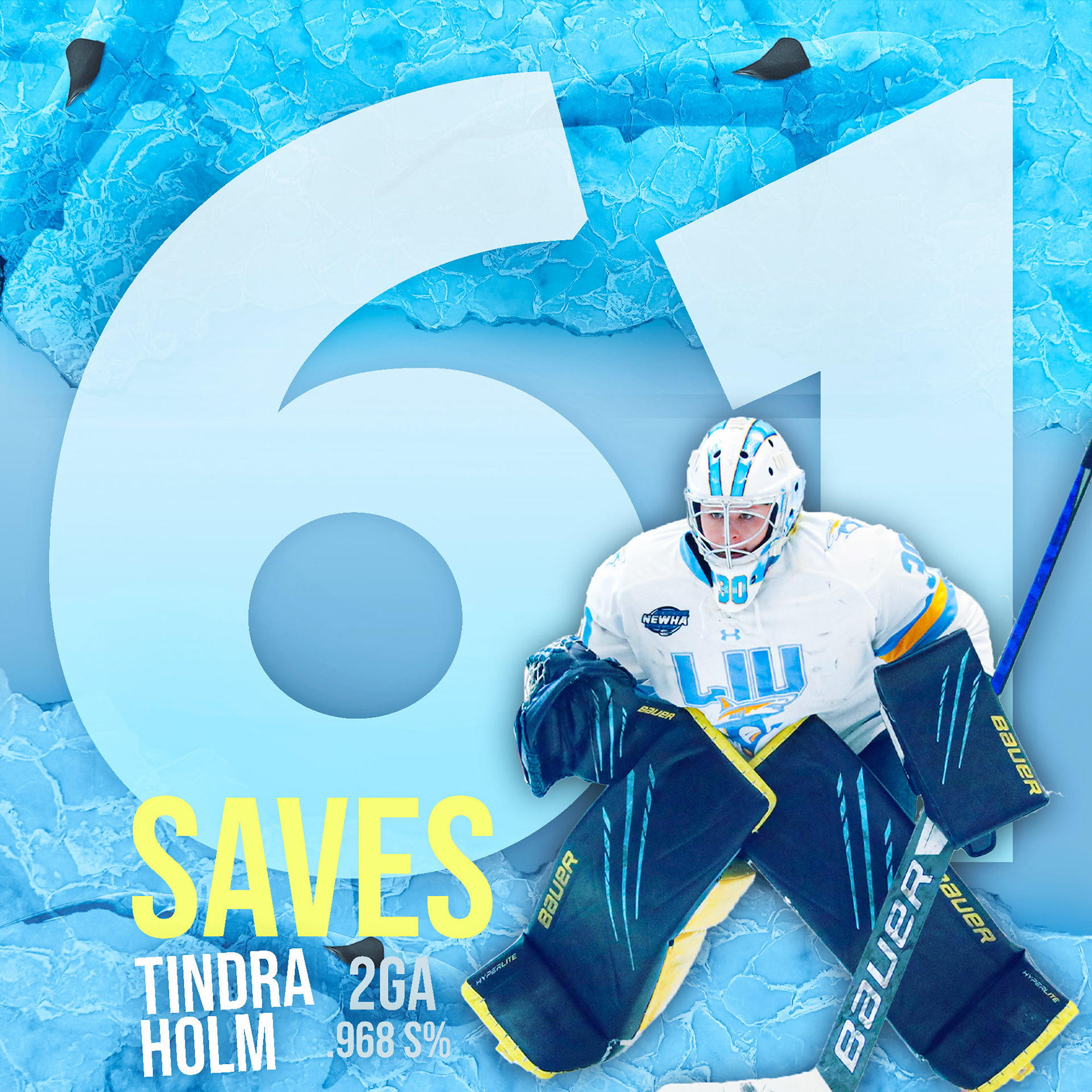 Made after Tindra Holm made 61 saves vs Minnesota Duluth in NCAA Women's Hockey.