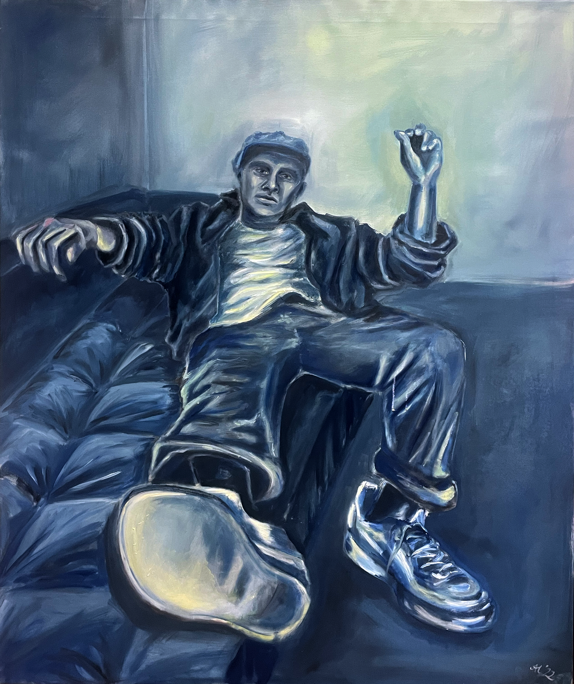 "AUF DER COUCH", Oil on Canvas, 100x120cm, 2022