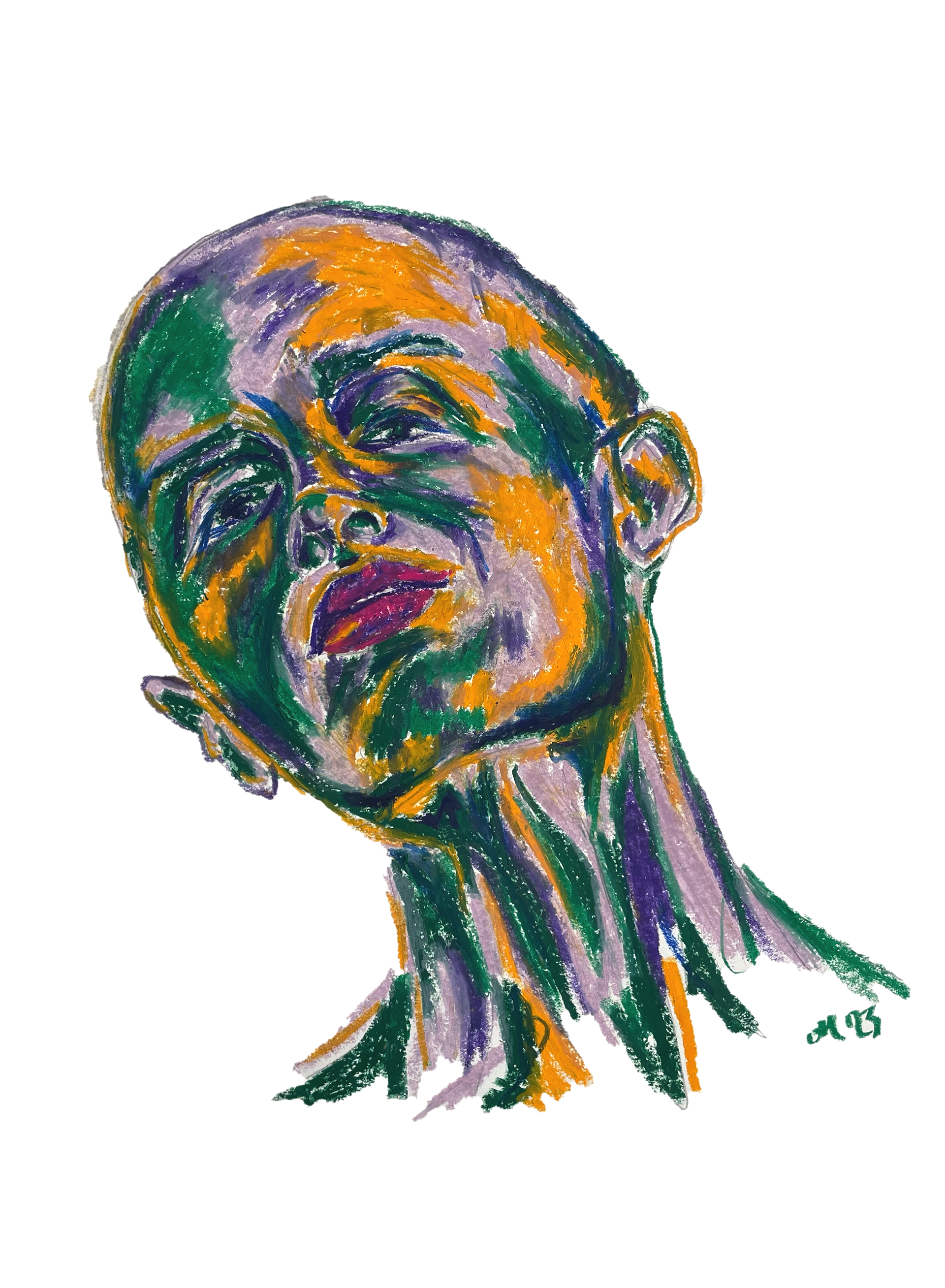 "UNGEHALTEN 10" Oil Pastel on Paper, 42x60cm, 2023