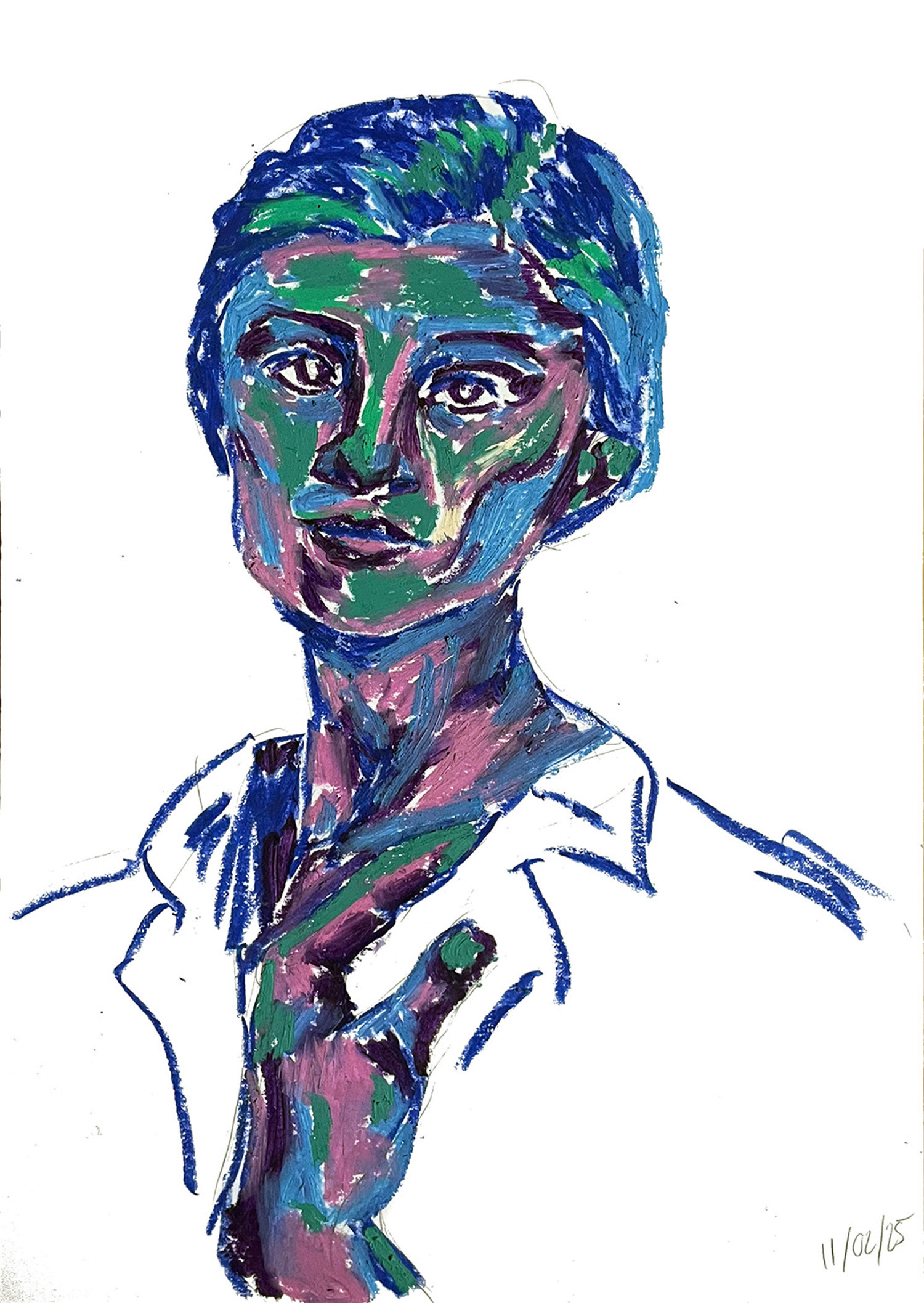 "Oil Pastel Portrait // 1" - 2025 - 210x297mm