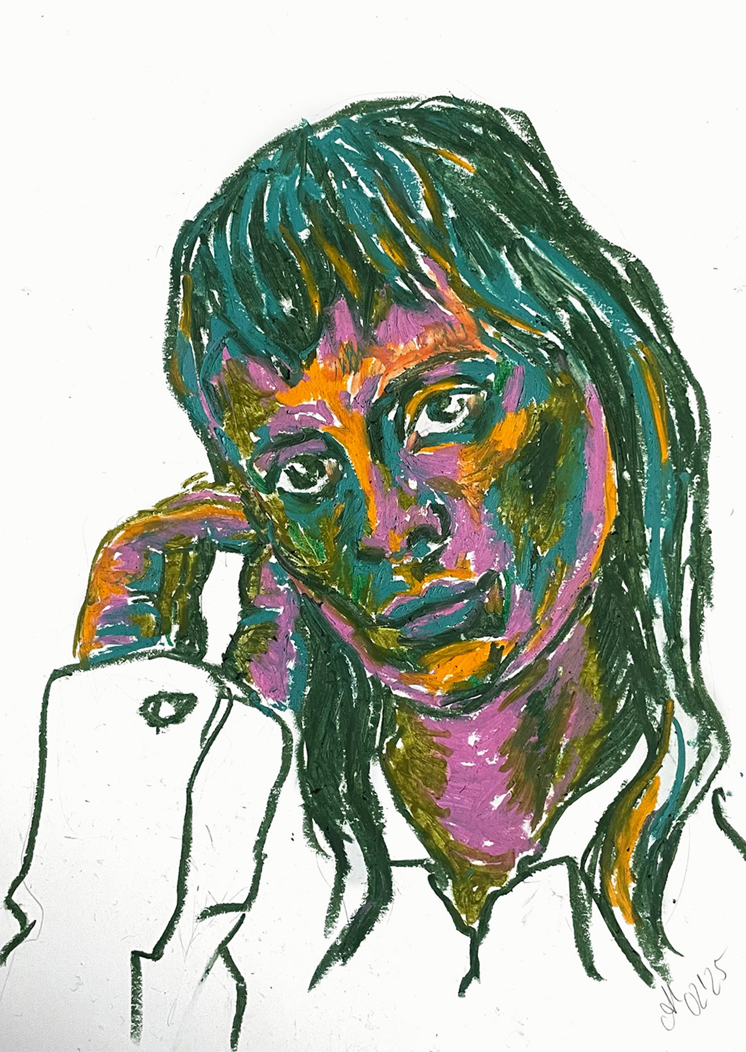 "Oil Pastel Portrait // 3" - 2025 - 210x297mm