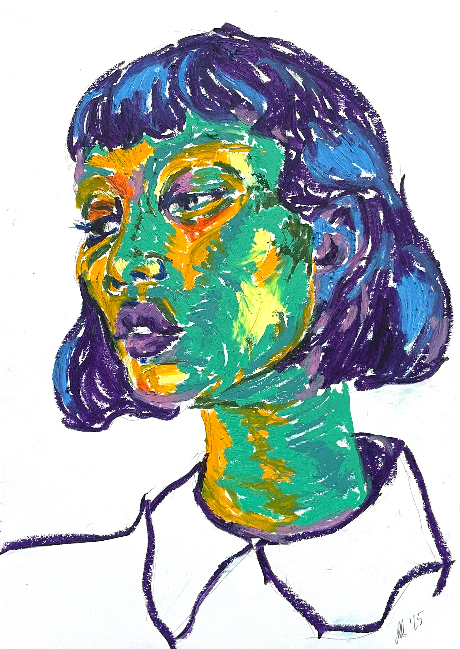 "Oil Pastel Portrait // 4" - 2025 - 210x297mm