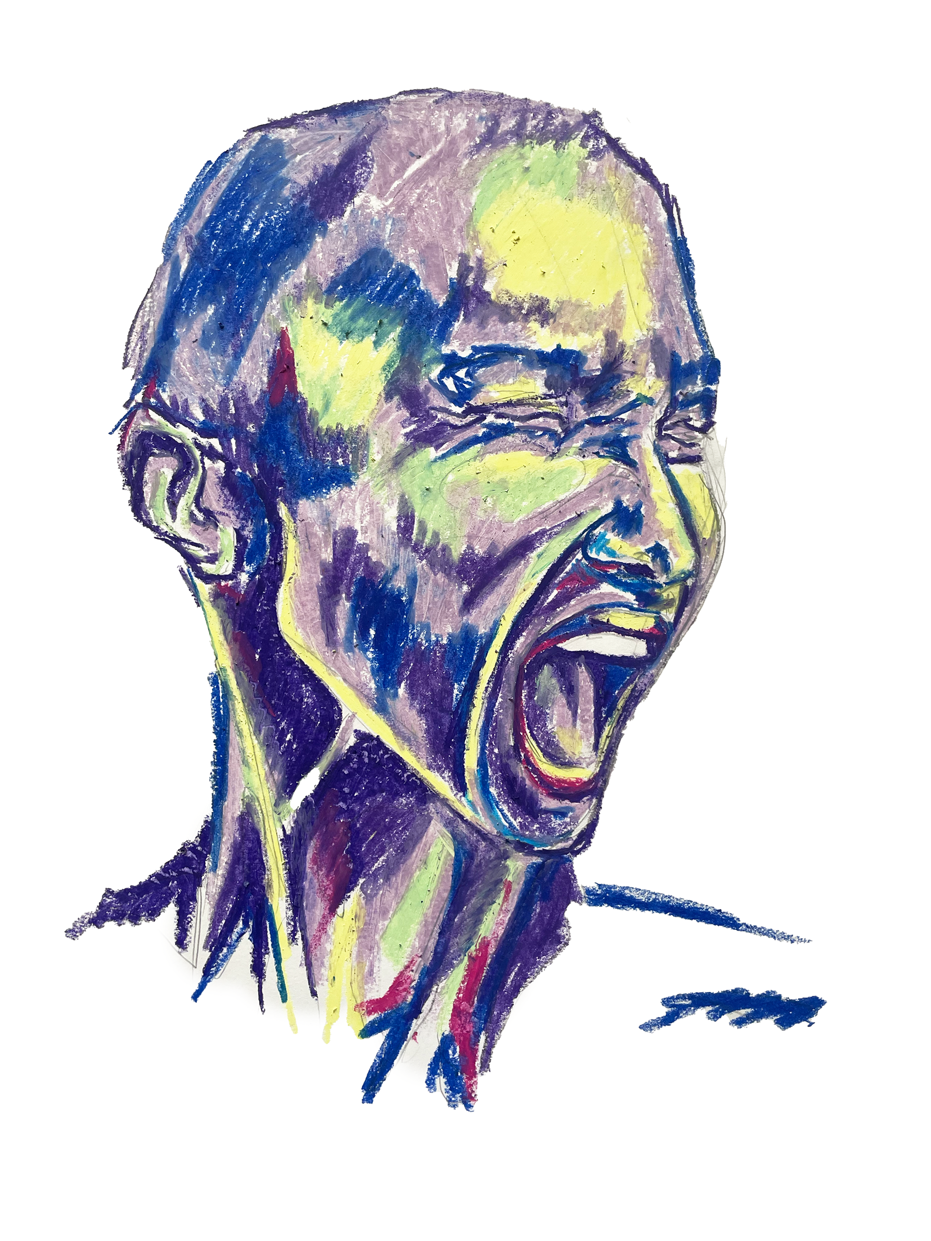 "UNGEHALTEN 9" Oil Pastel on Paper, 42x60cm, 2023