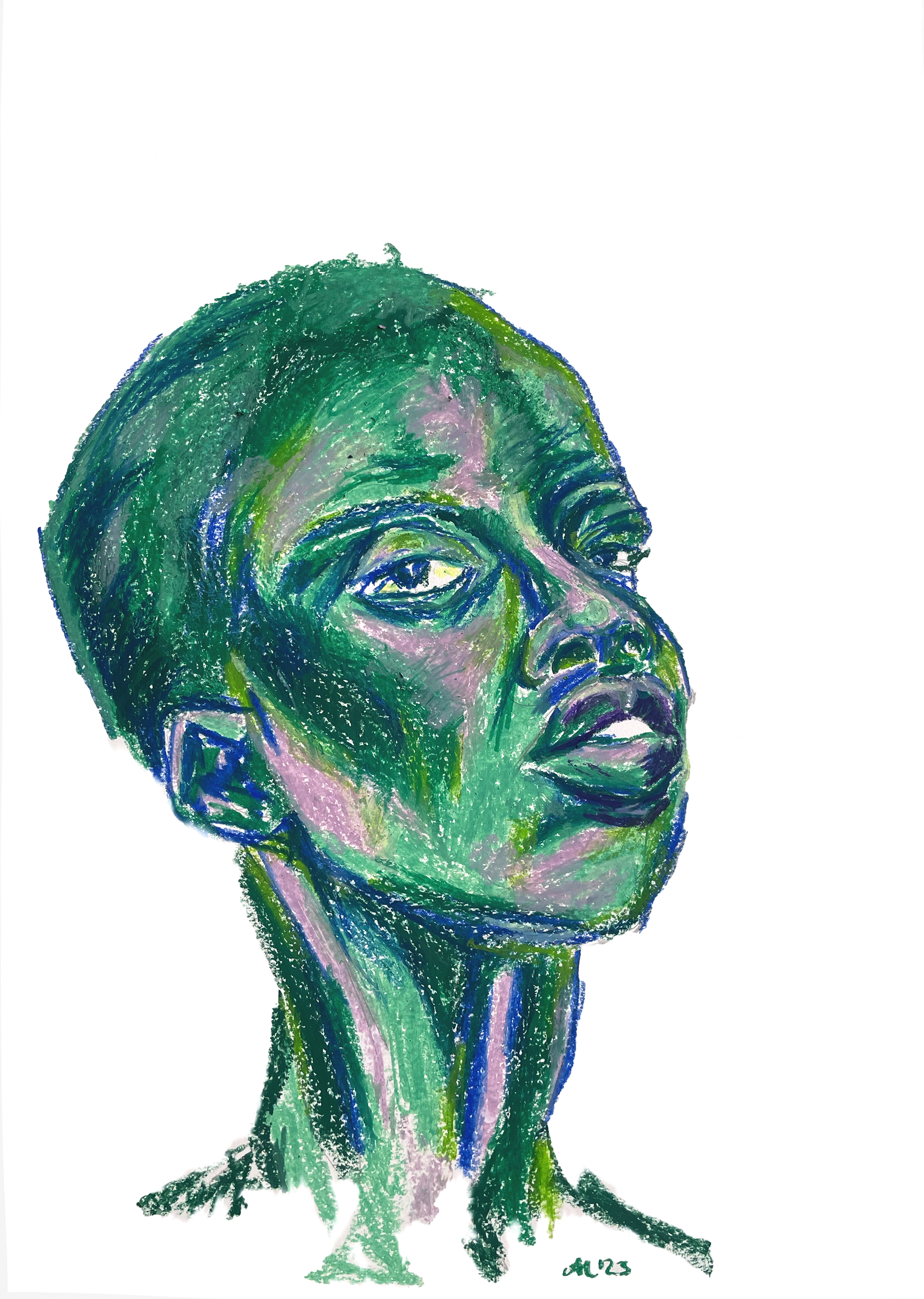 "UNGEHALTEN 2" Oil Pastel on Paper, 42x60cm, 2023 *SOLD*