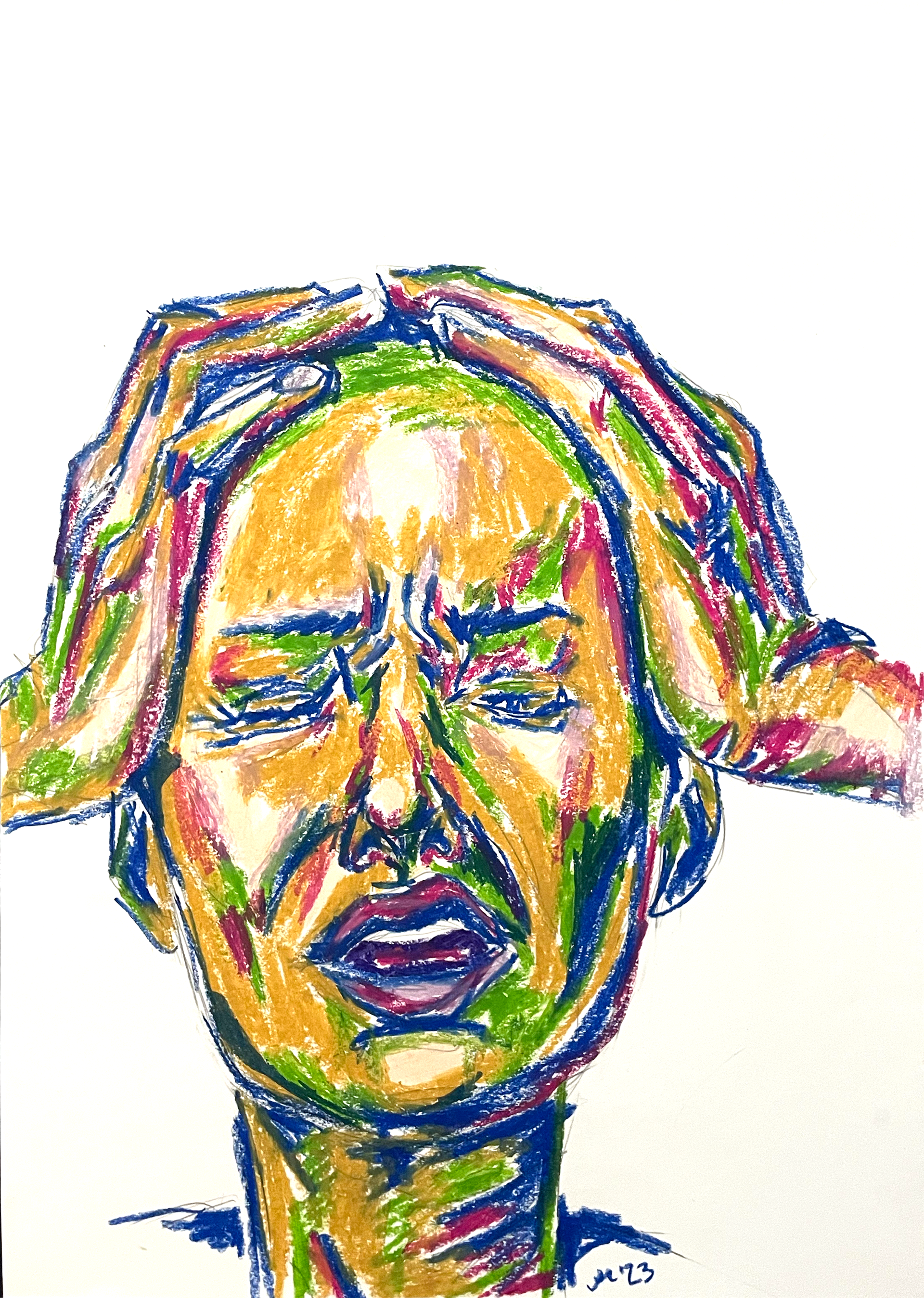 "UNGEHALTEN 7" Oil Pastel on Paper, 42x60cm, 2023 *SOLD*