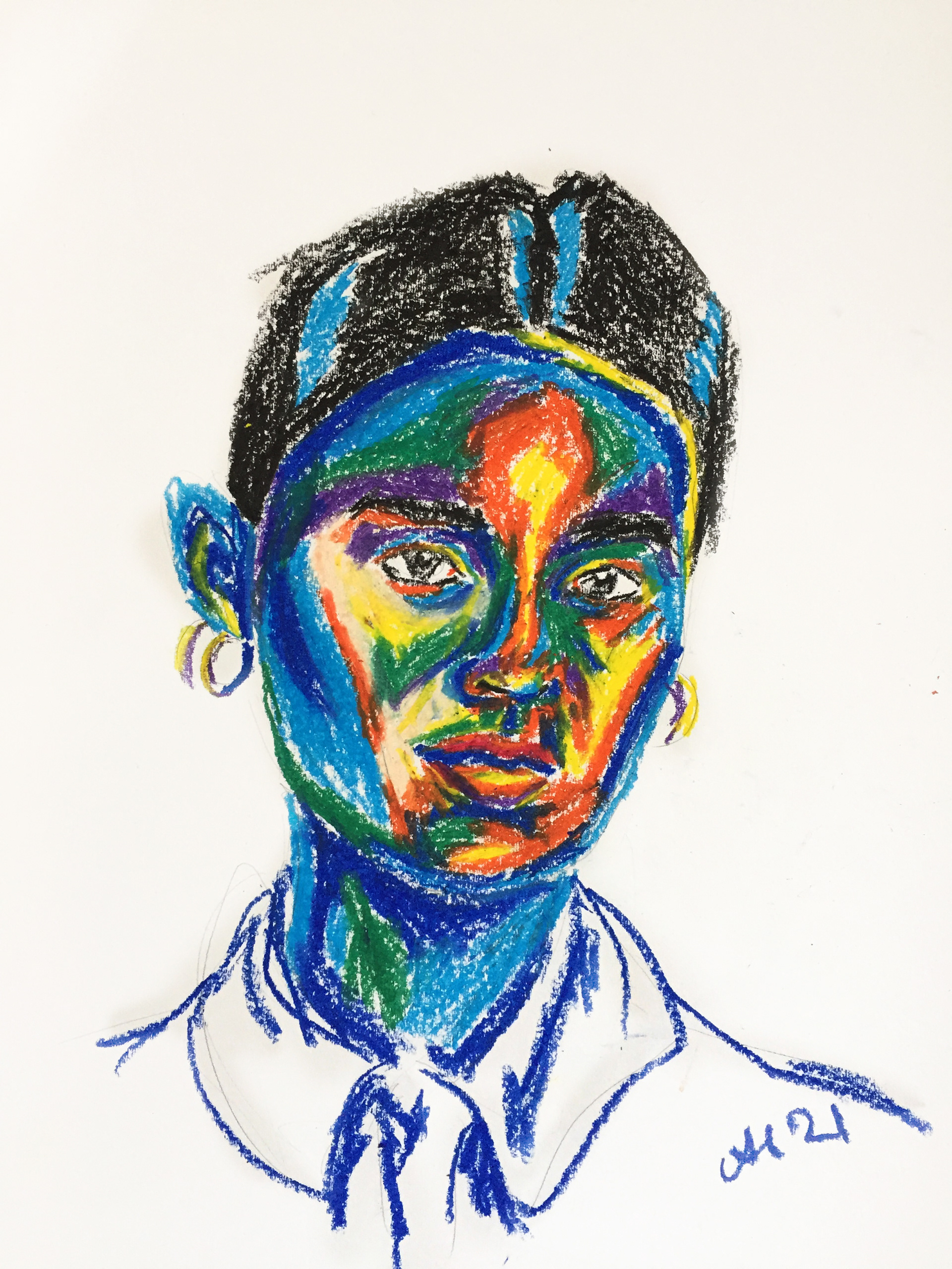 Oil Pastel on Paper, 30x42cm, 2022