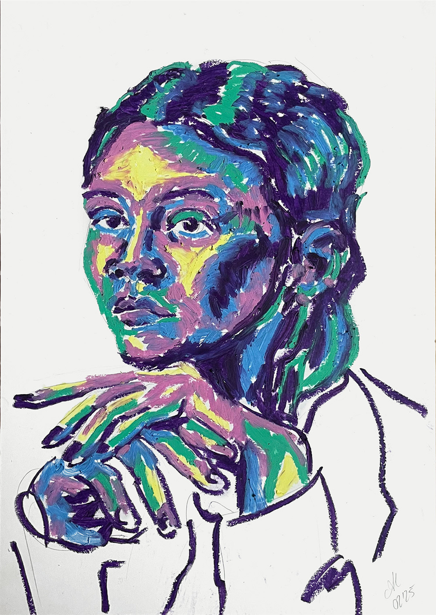 "Oil Pastel Portrait // 2" - 2025 - 210x297mm