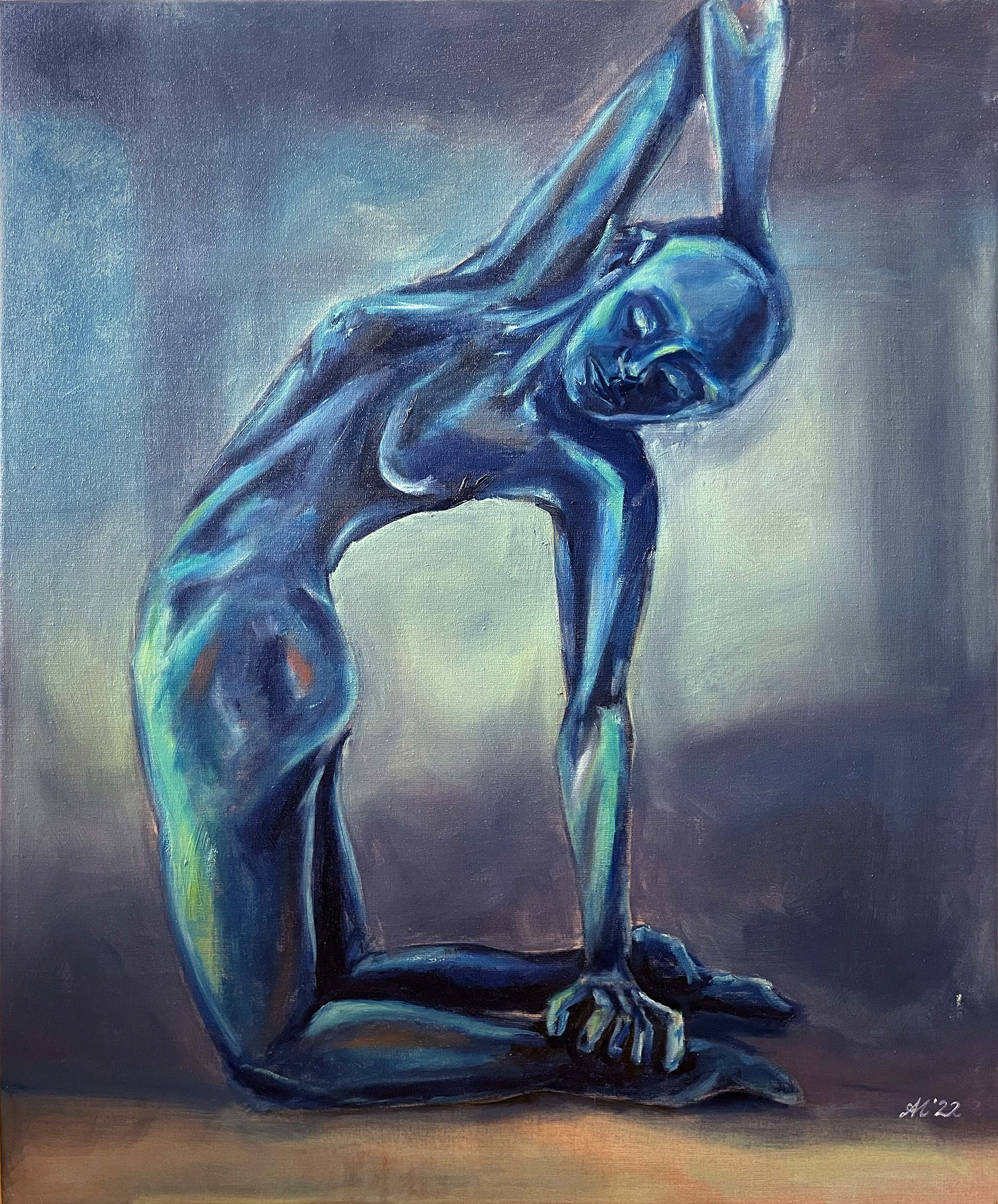 "UNBEQUEM 1" Oil on Canvas, 80x100cm, 2022