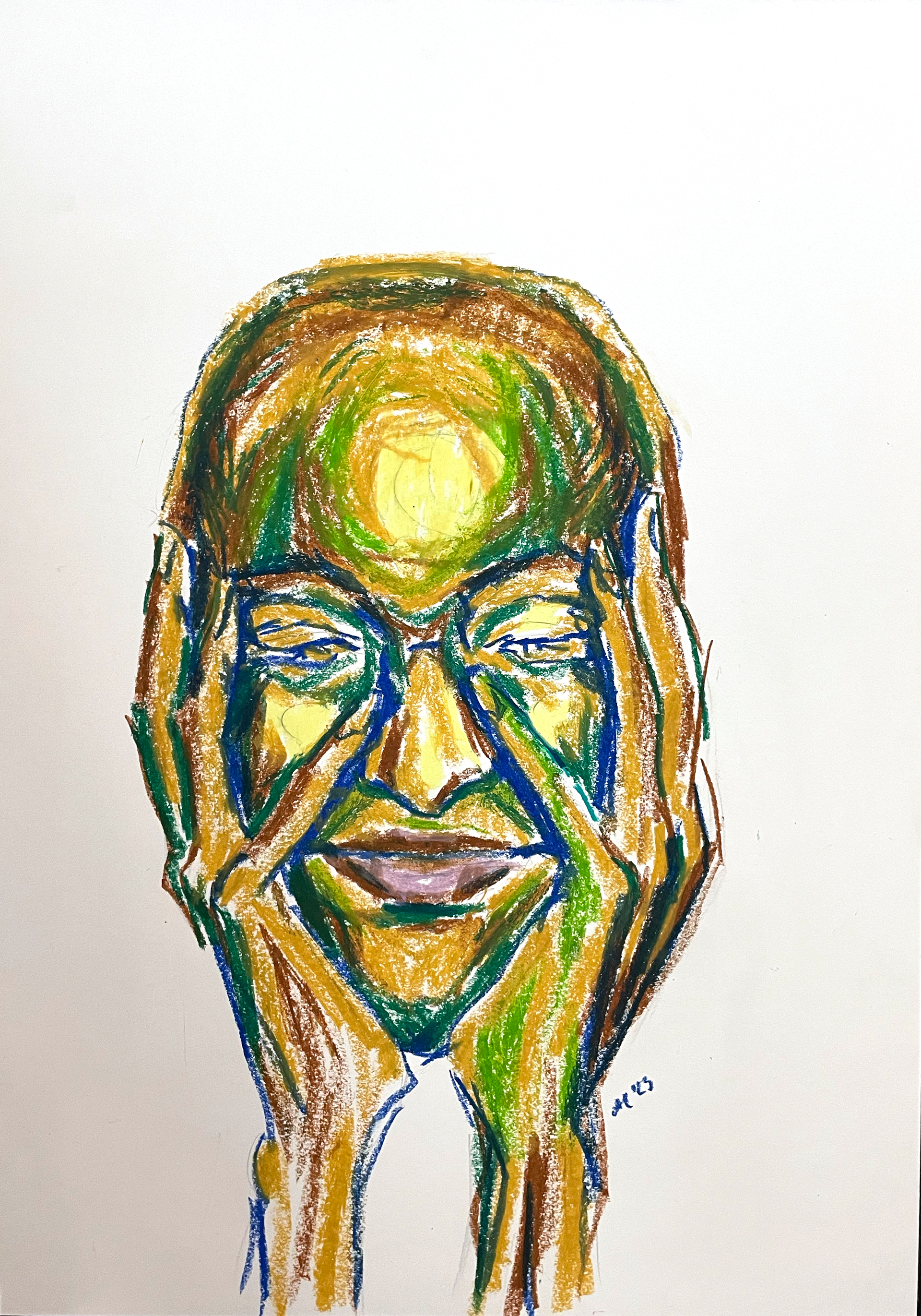 "UNGEHALTEN 1" , Oil Pastel on Paper, 42x60cm, 2023