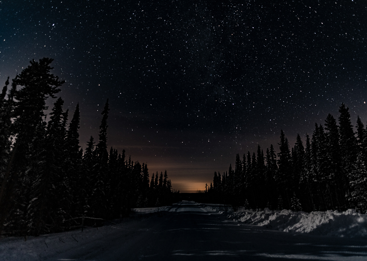 Roads Winter Moonlight