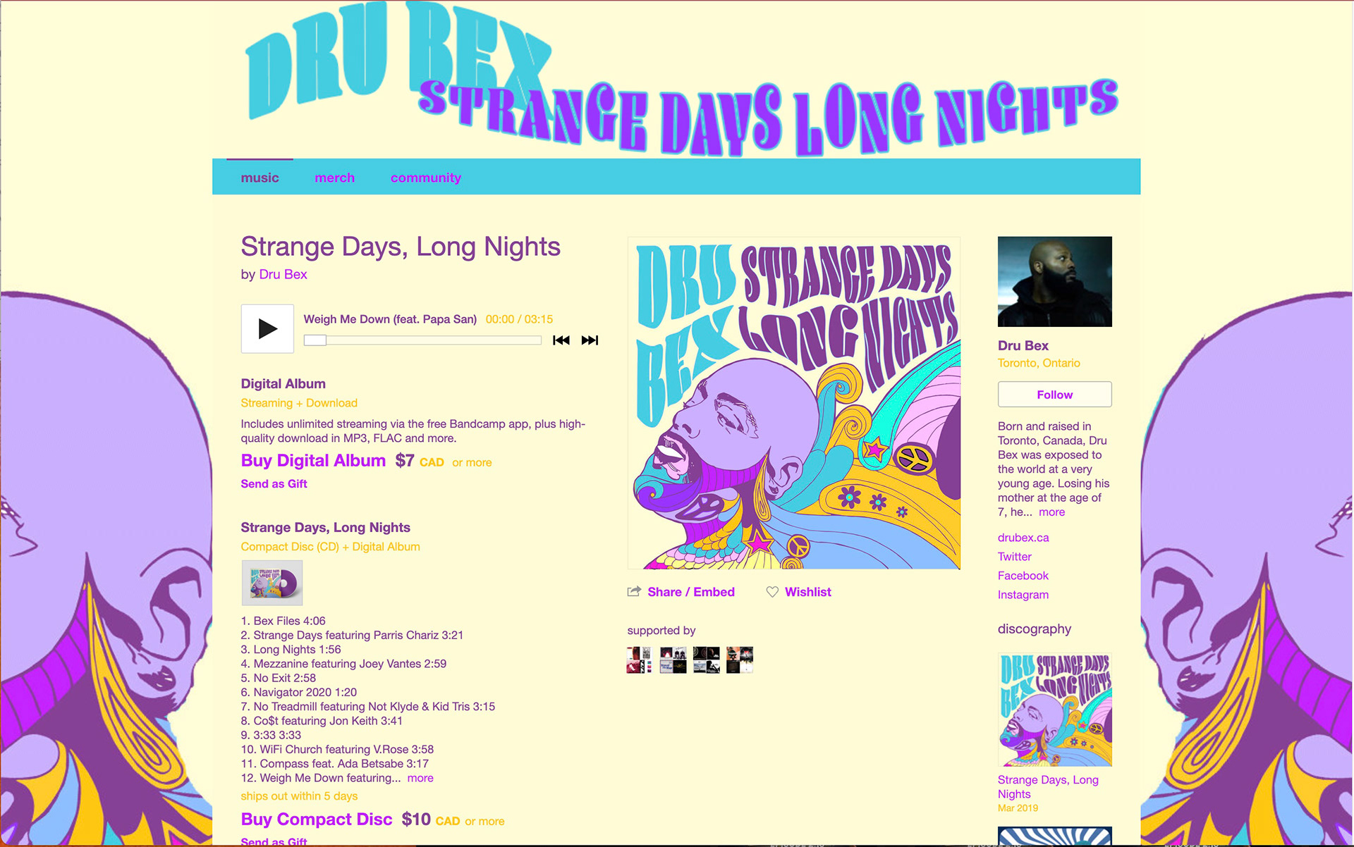 Bandcamp Layout Design