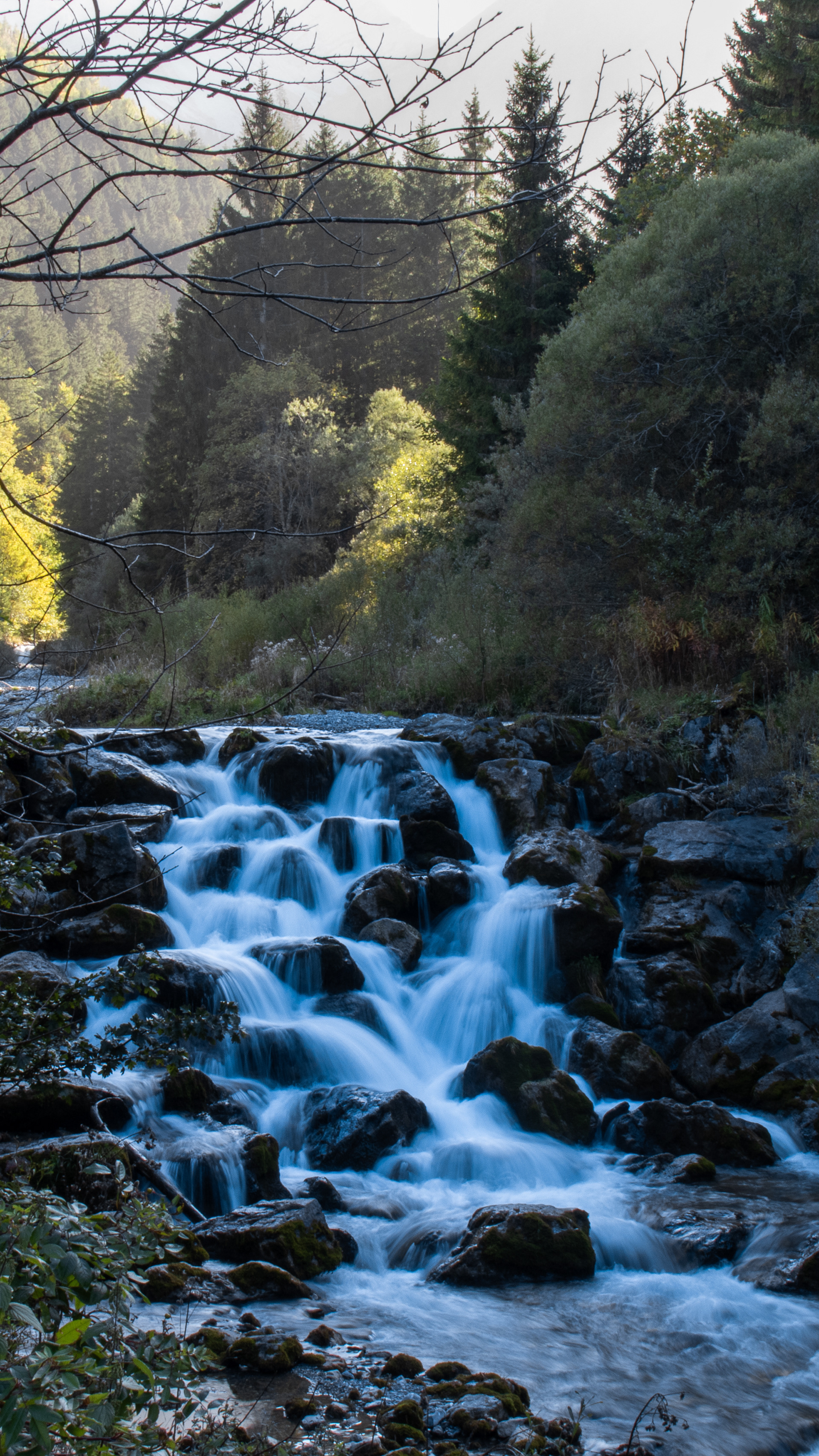 Long-exposure waterfall near Berwang, Austria